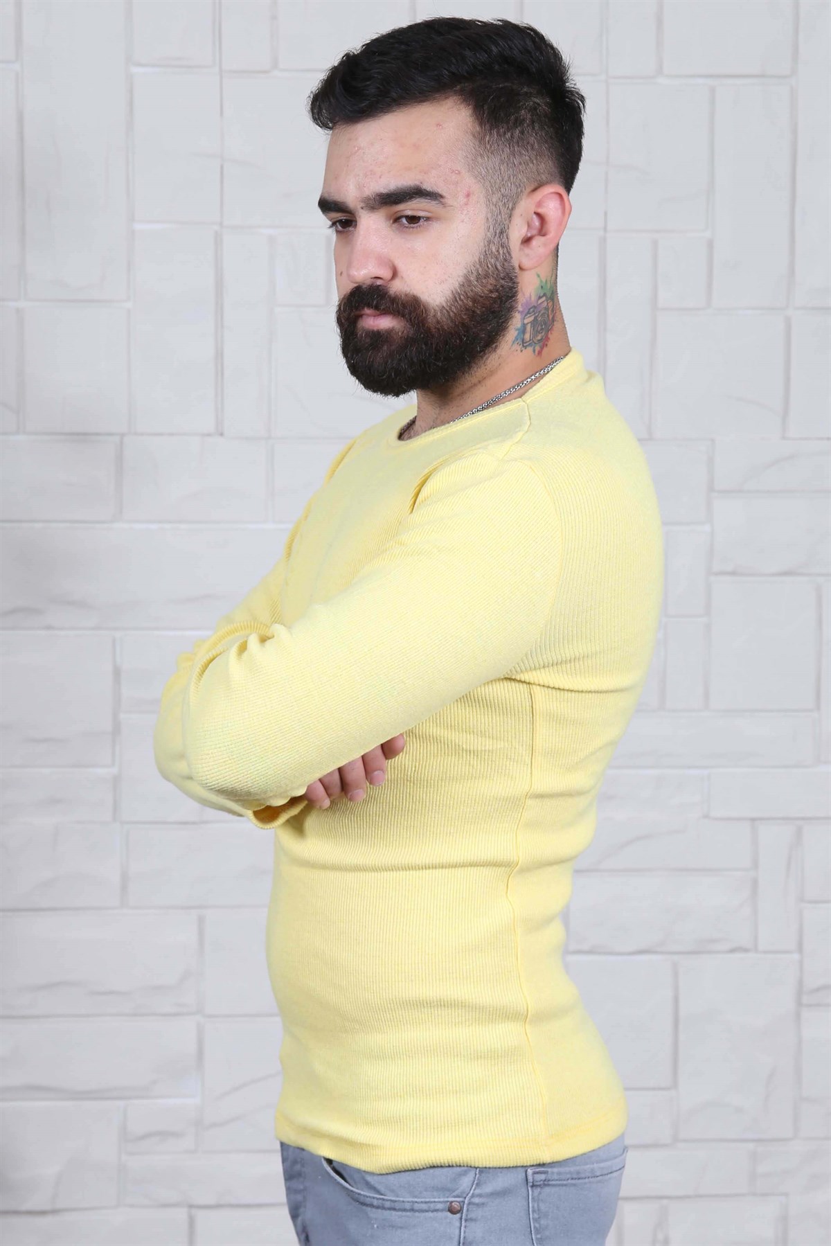 ERKEK BİSİKLET YAKA ERKEK TRİKO A.SARI A.SARI