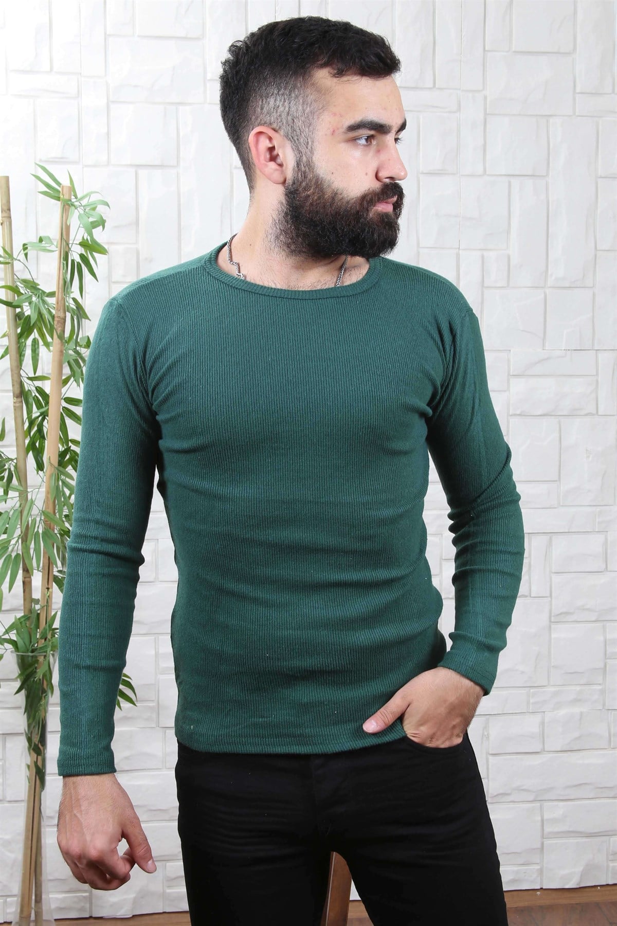 ERKEK BİSİKLET YAKA ERKEK TRİKO K.YESIL K.YESIL