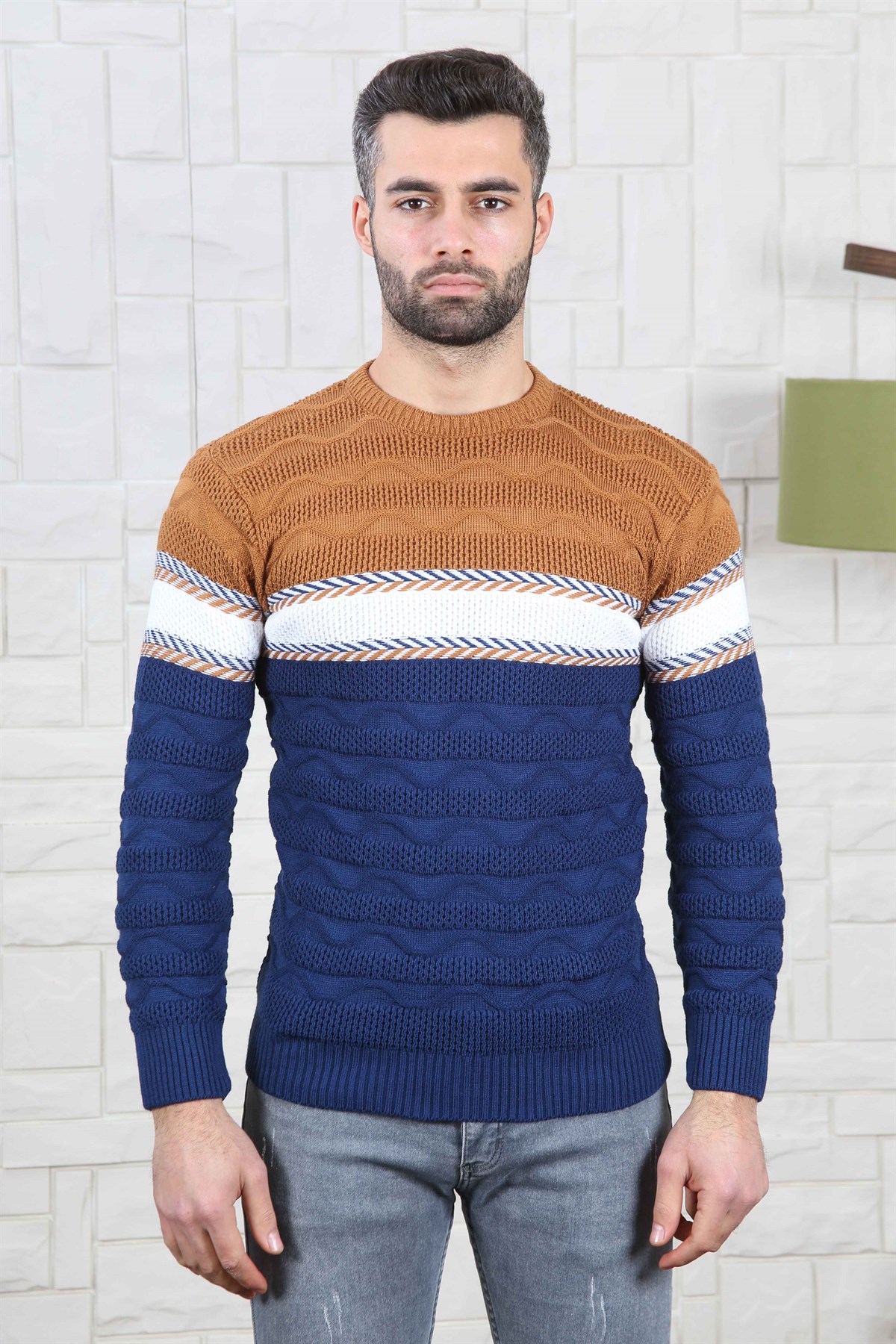 ERKEK GÖĞÜS ŞERİT ÇİGİLİ TRİKO KAZAK TABA TABA