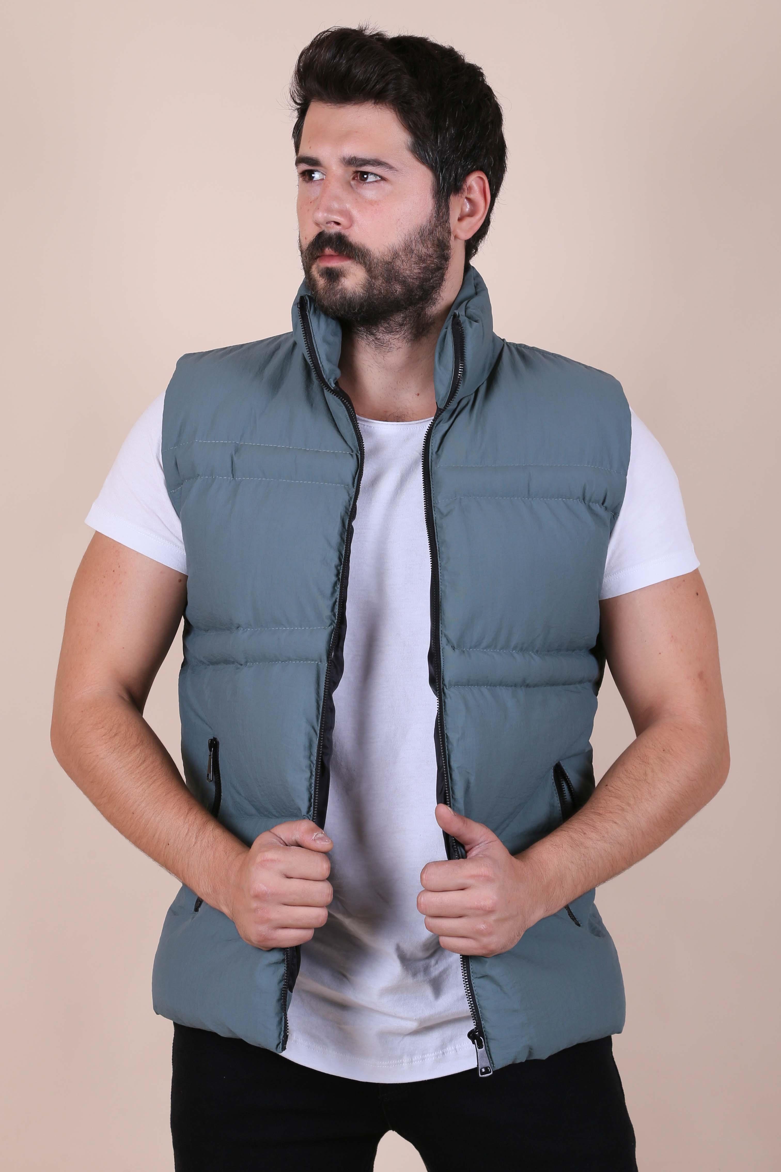 ERKEK KAPŞONSUZ ŞİŞME YELEK WODEX PETROL YELEK PETROL