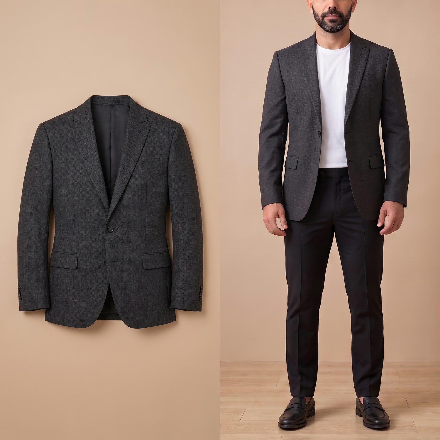 Füme Blazer Tek Ceket Erkek | Slim Fit Modern Şık Ceket