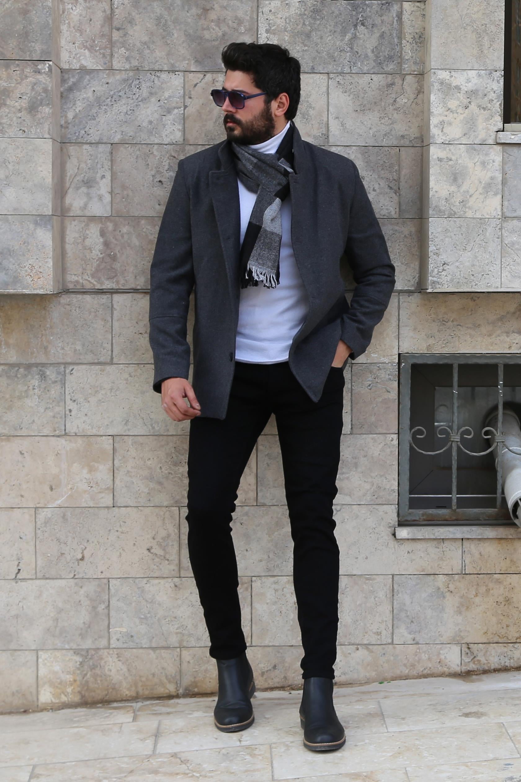 Füme Kaşe Kaban Kombini