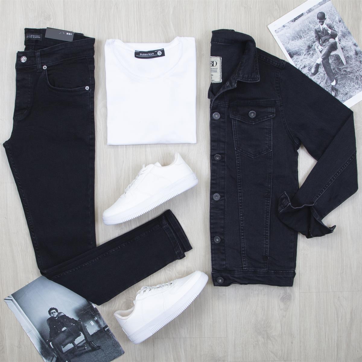 Füme Kot Ceket Tişört Pantolon Ayakkabı Kombin