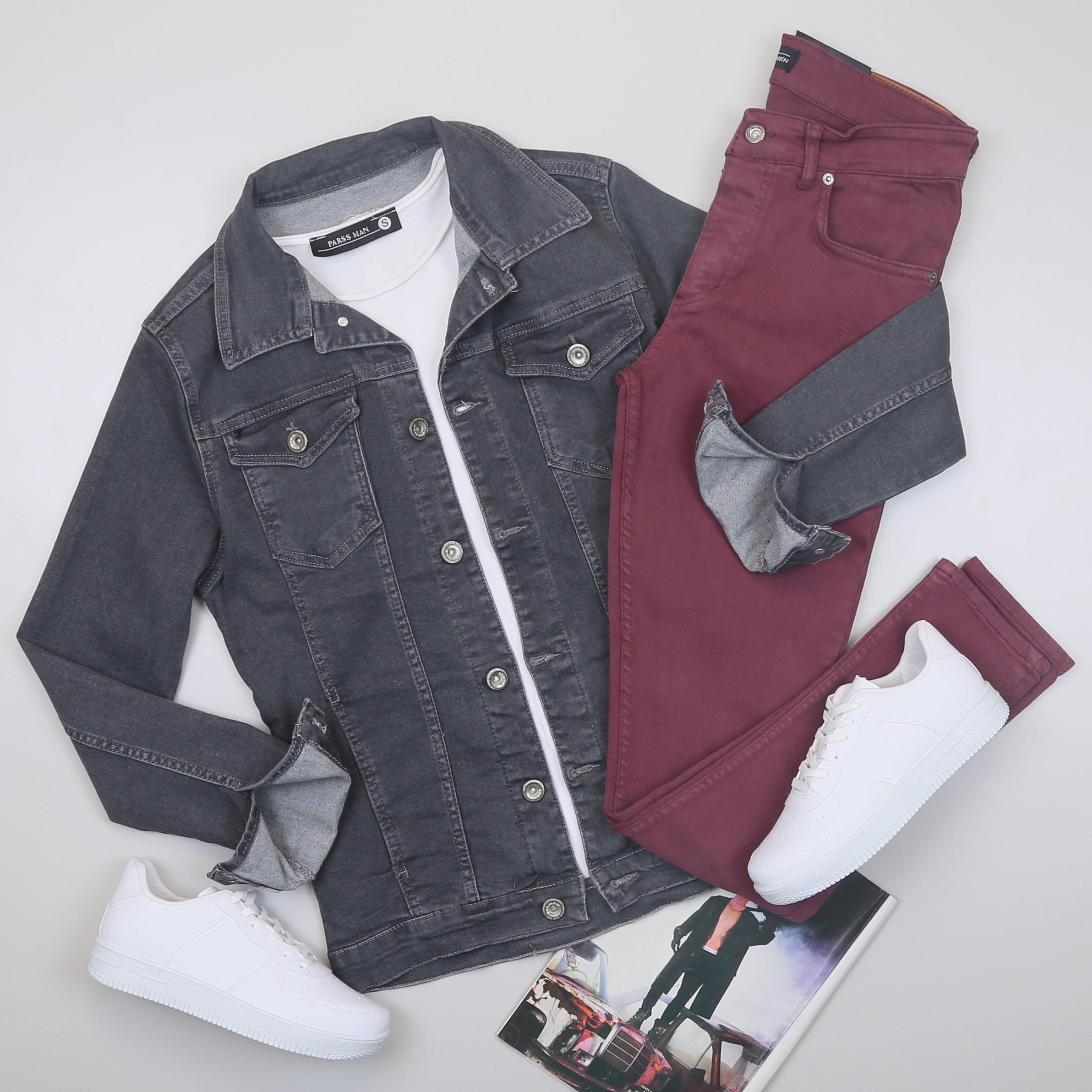 Füme Kot Ceket Tişört Pantolon Ayakkabı Kombin