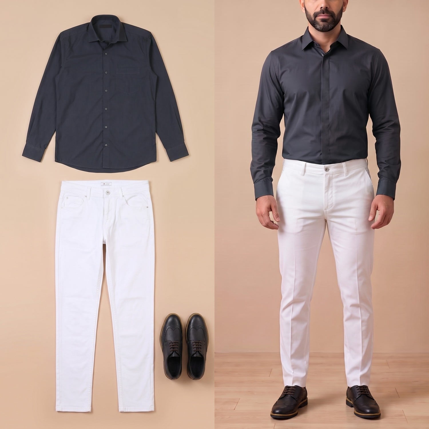 Füme Şık Gömlek Kombini