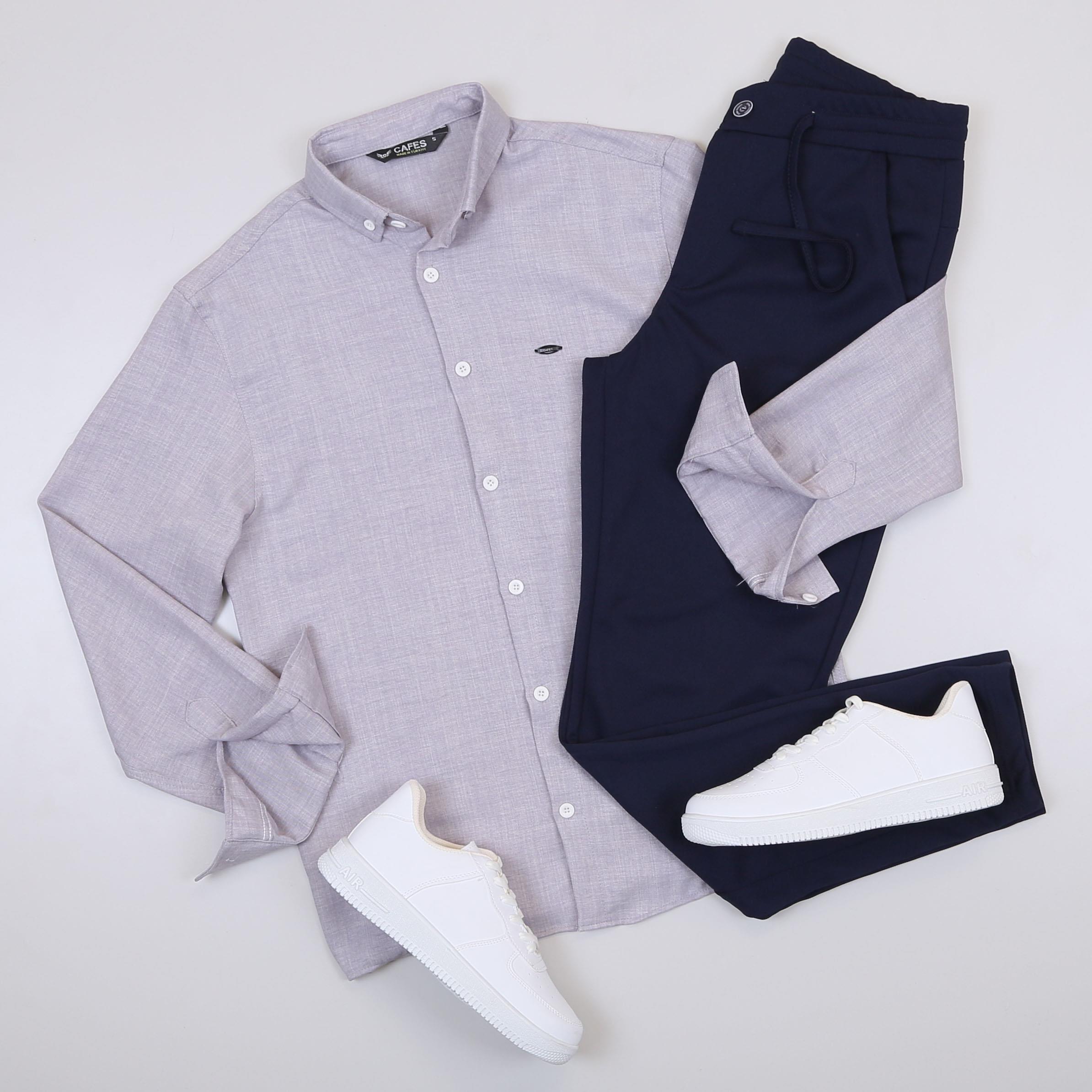 Gri Gömlek Pantolon Ayakkabı Kombin