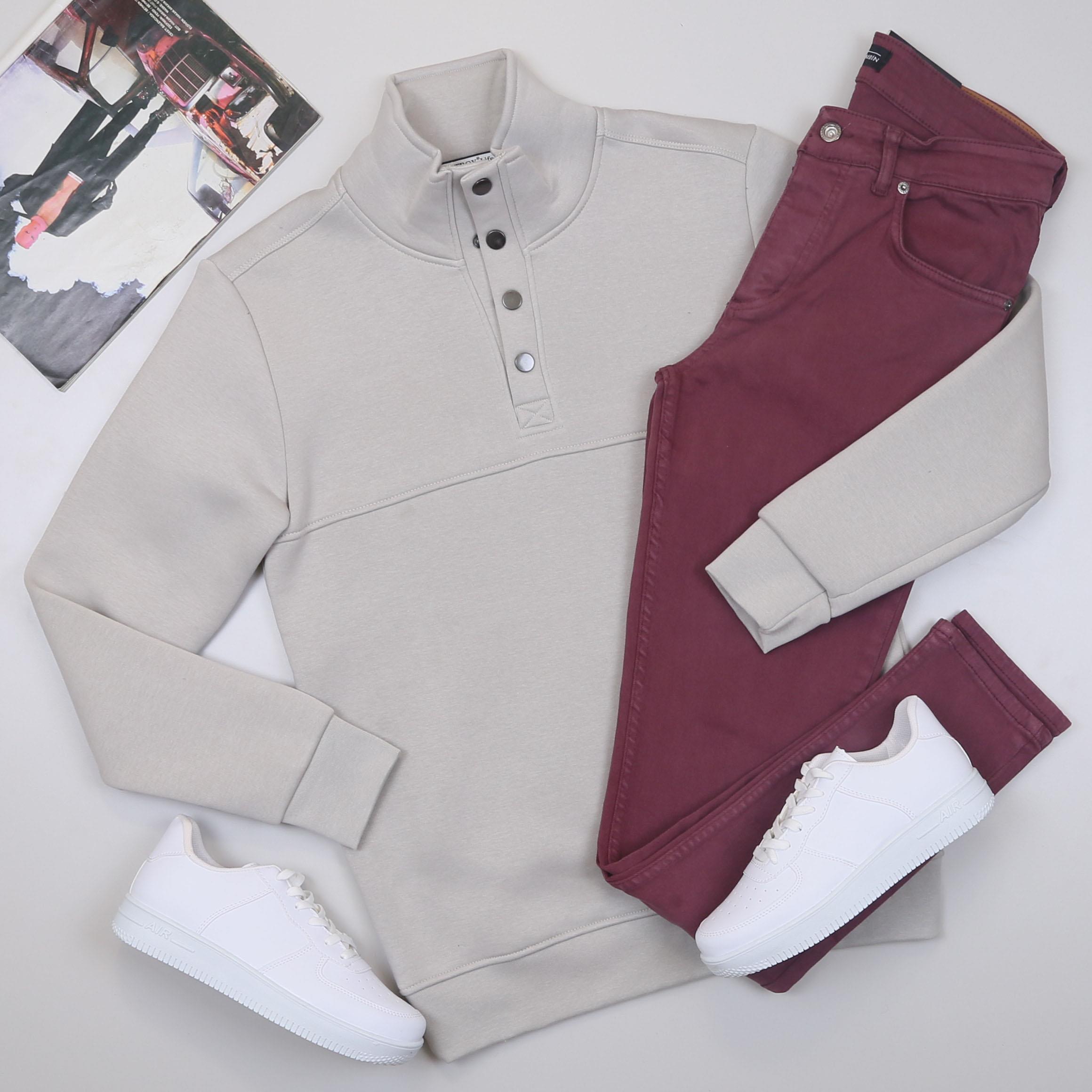 Gri Sweat Pantolon Ayakkabı Kombin