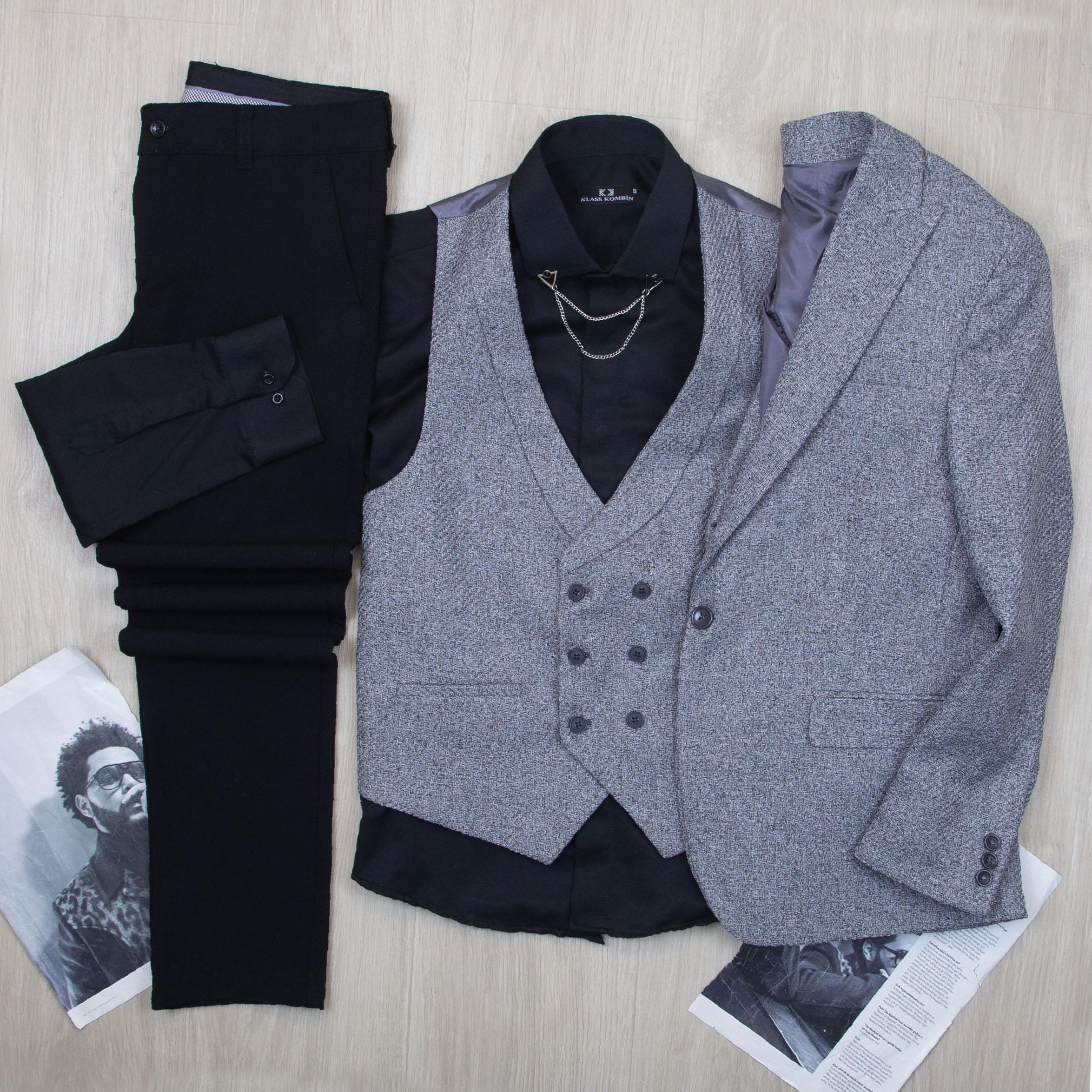 Gri Takım Elbise Kombini