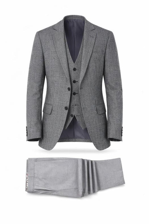 Gri  Yelek Ceket Gri Pantolon Kombini