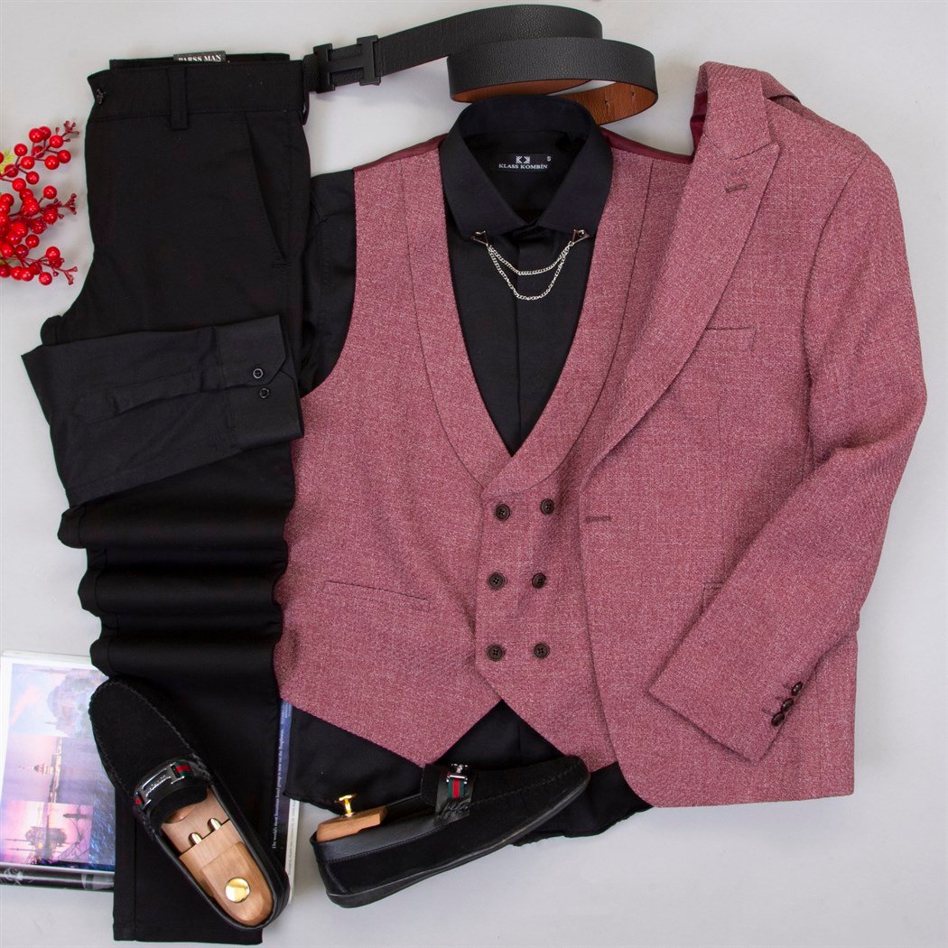 Gül Kurusu Takım Elbise Kombini