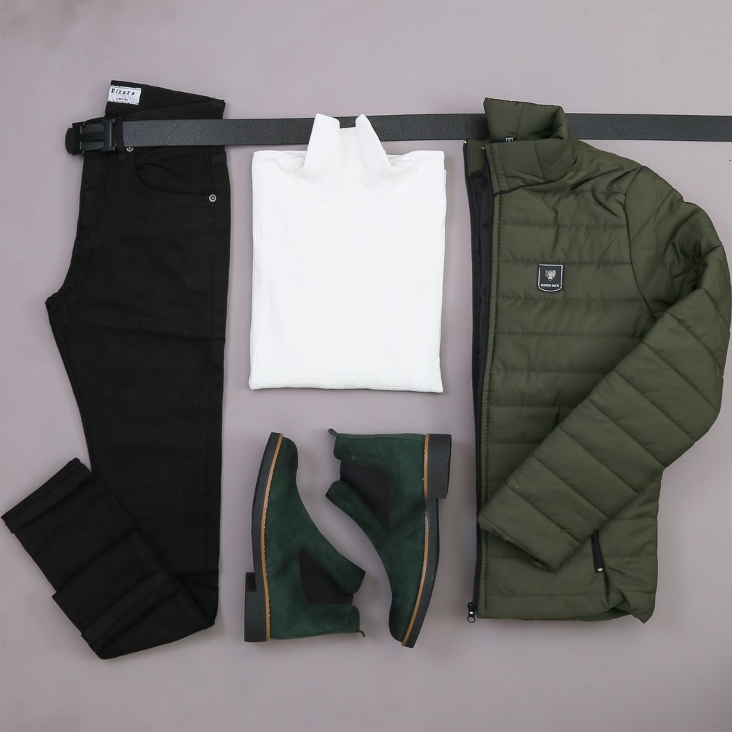 Haki Mont Pantolon Bot Kazak Kombini