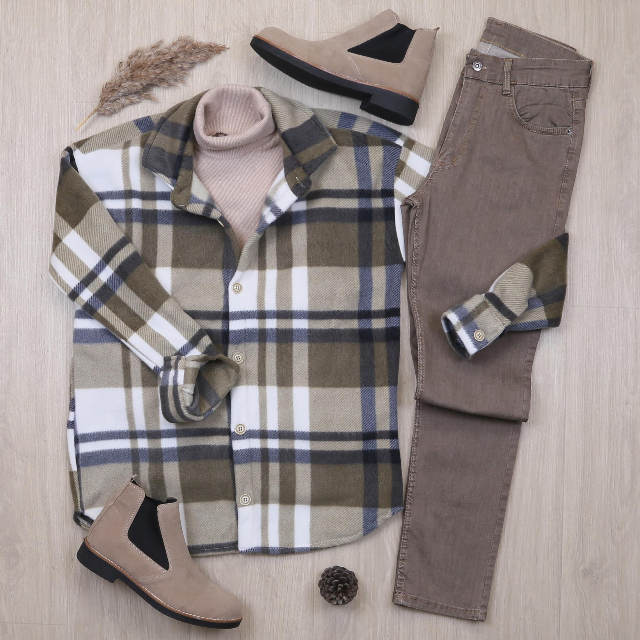 Haki Polar Gömlek Body Pantolon Bot Kombin