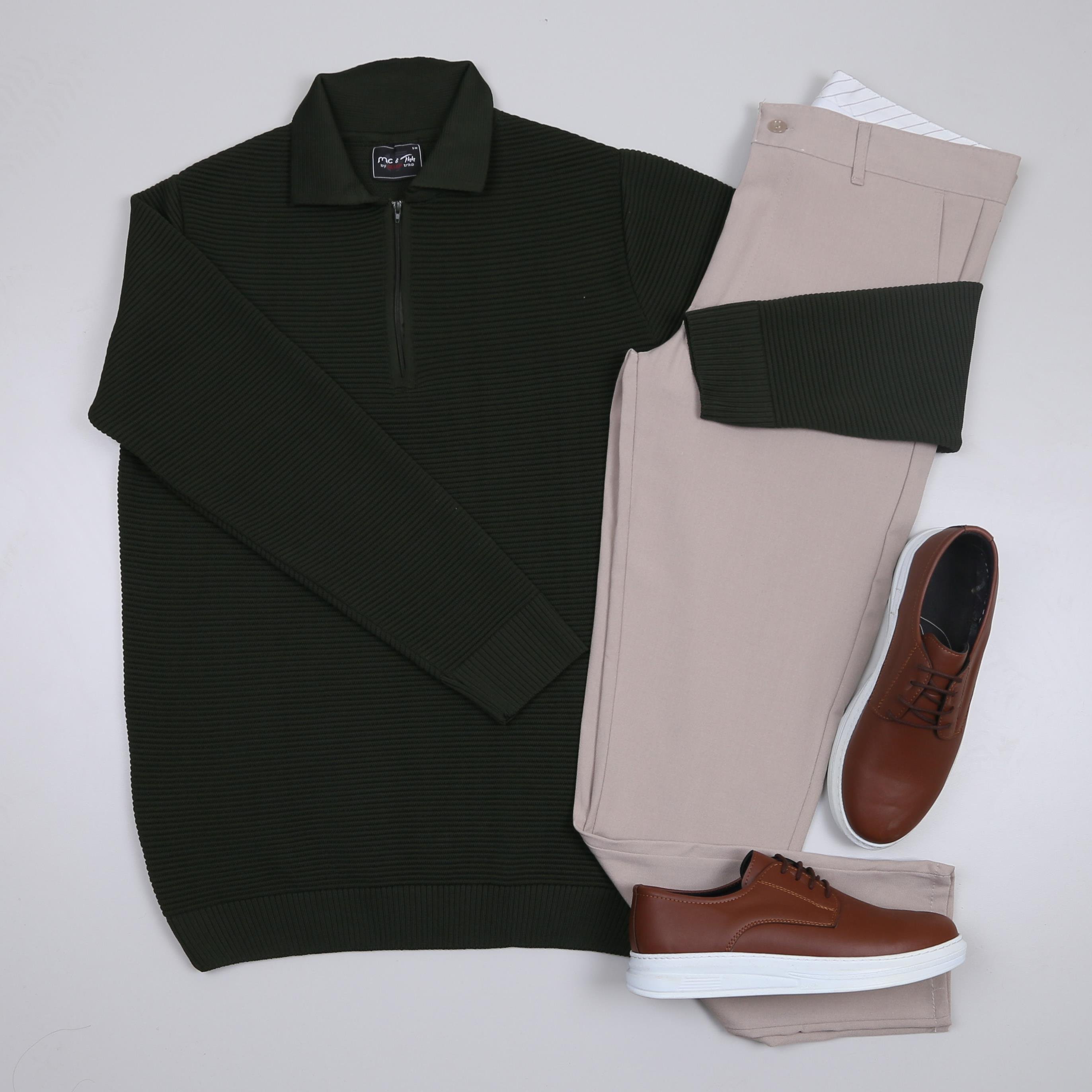 Haki triko Kazak bej kumaş Pantolon