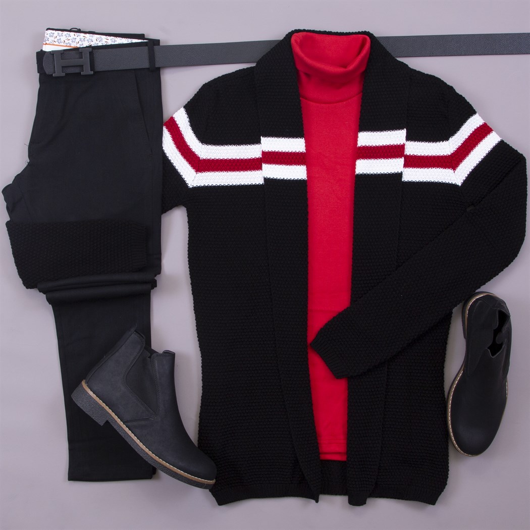 Kırçıllı Hırka Kazak Pantolon Bot Kombin