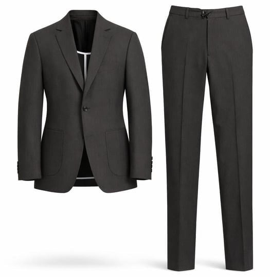 Koyu Gri Gofre Kumaş Ceket  Pantolon Kombini