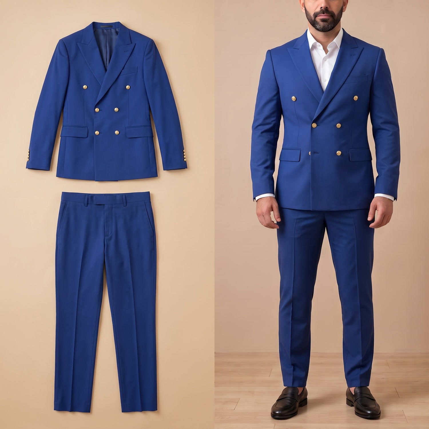 Kruvaze Ceket Pantolon 2'li Set
