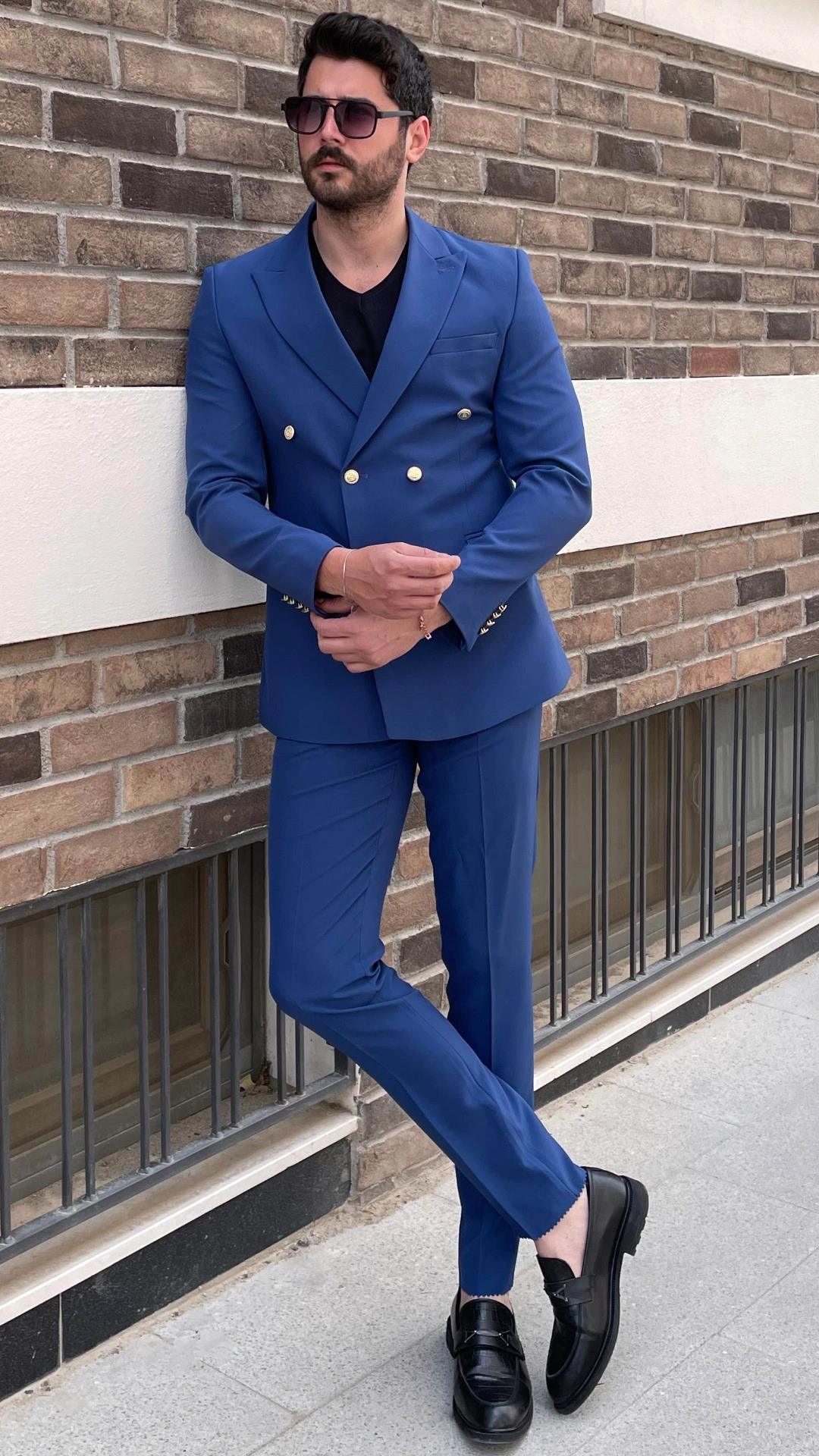 Kruvaze Ceket Pantolon 2'li Set