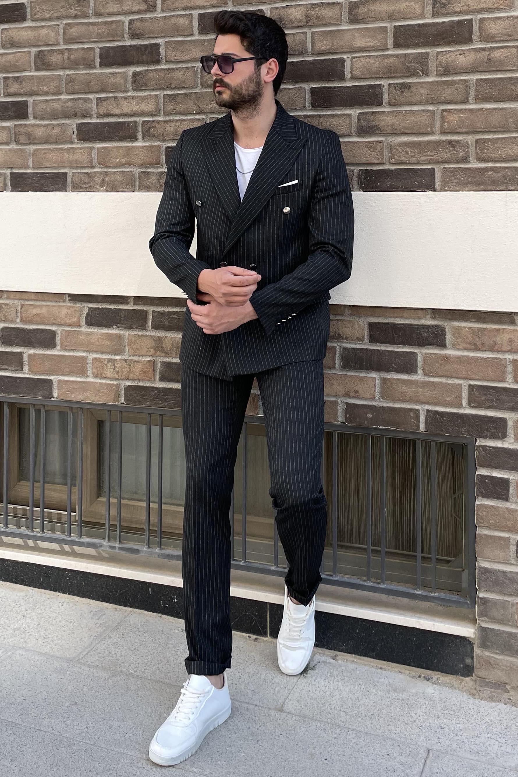 Kruvaze Ceket Pantolon 2'li Set