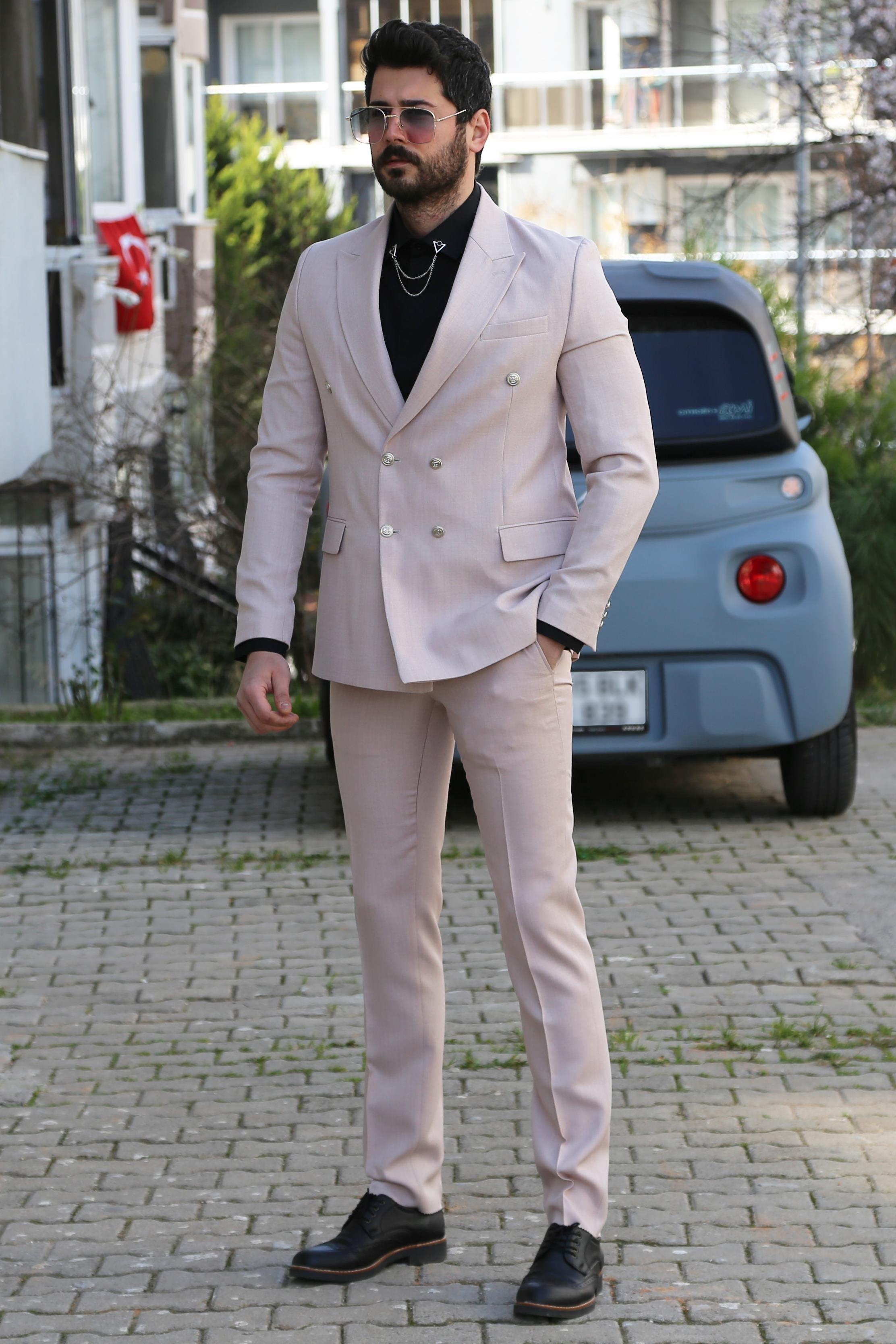 Kruvaze Ceket Pantolon 2'li Set