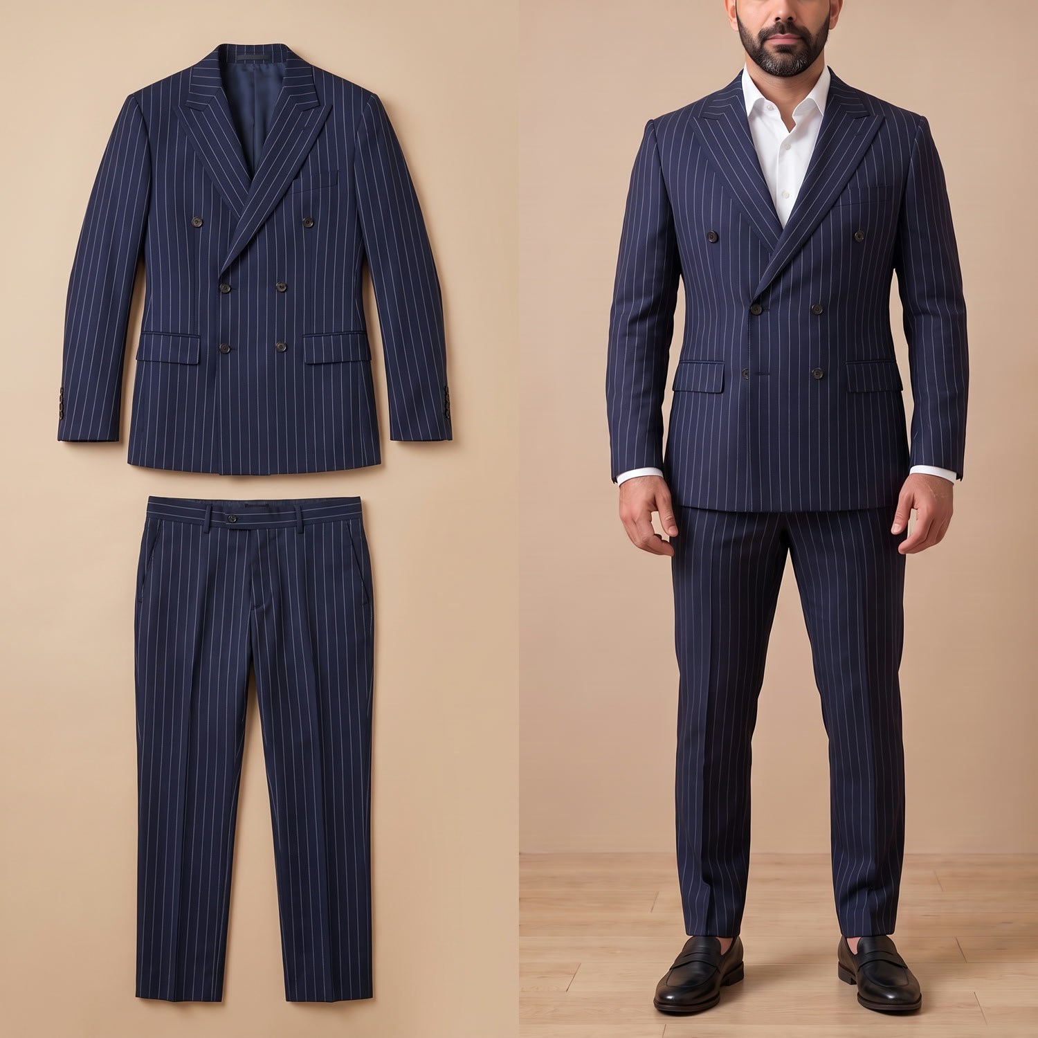 Kruvaze Ceket Pantolon 2'li Set
