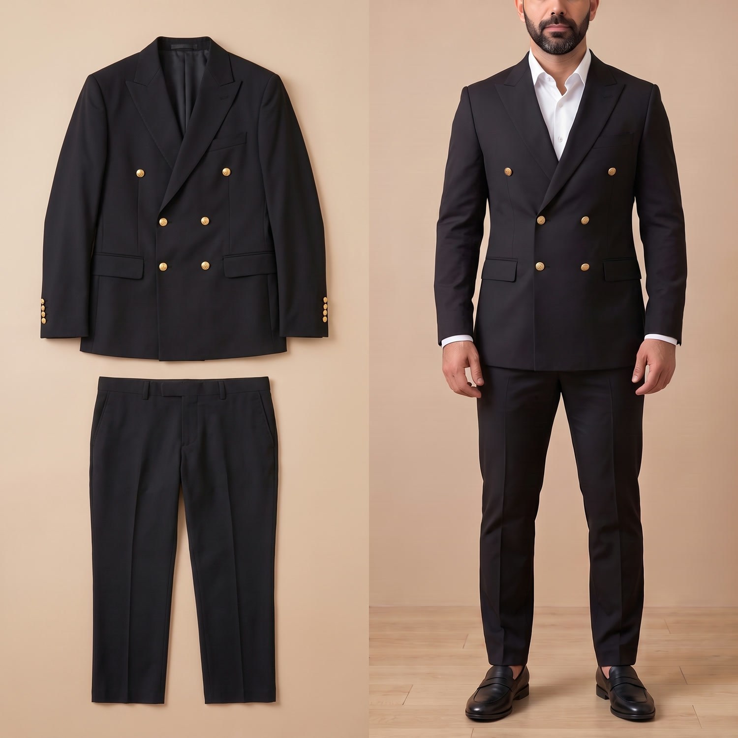 Kruvaze Ceket Pantolon 2'li Set