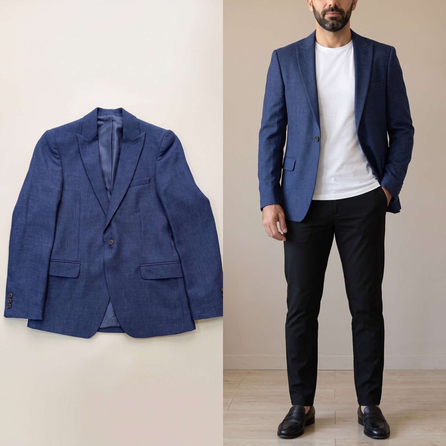 Lacivert Blazer Tek Ceket Erkek | Slim Fit İndirimli Blazer