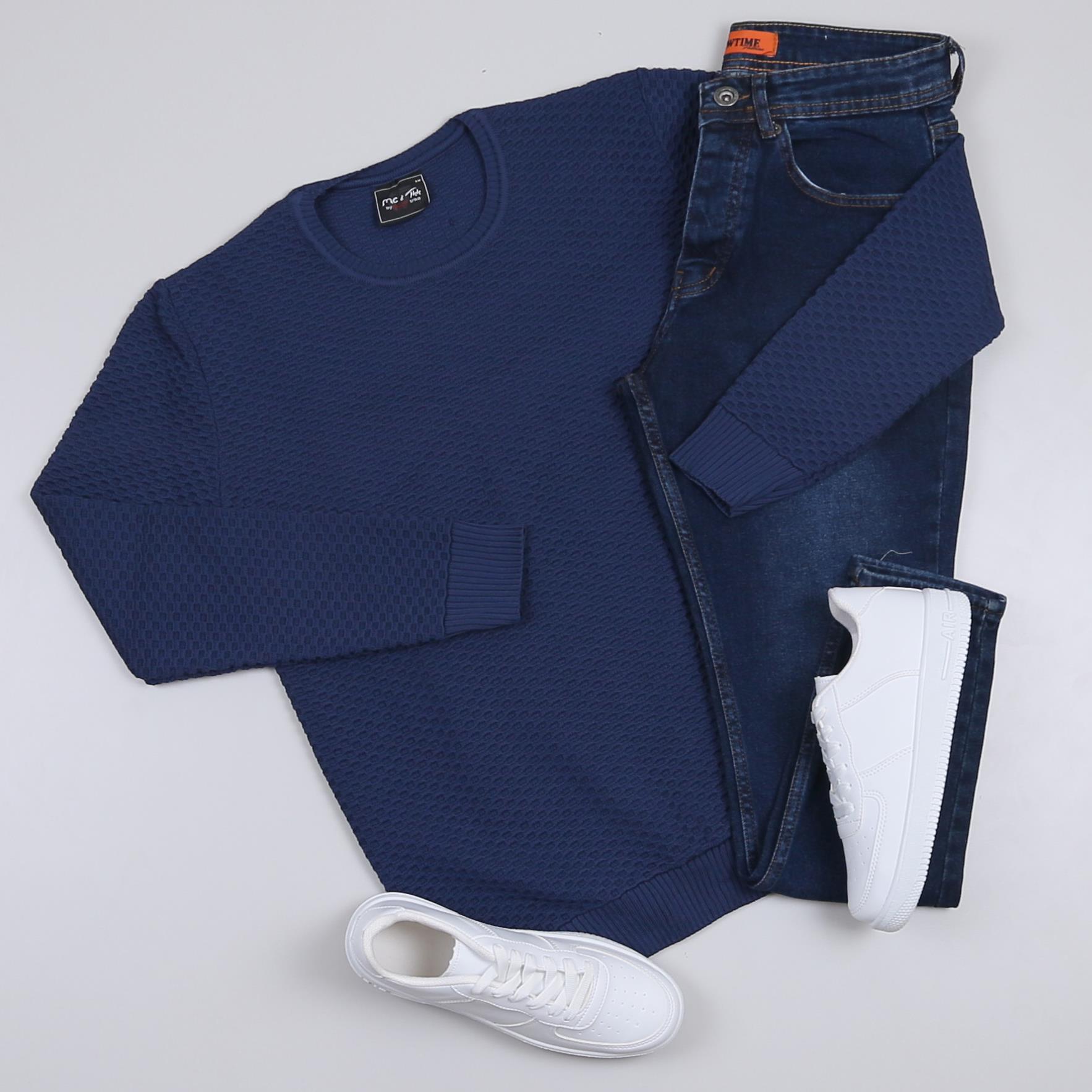 Lacivert Kazak Kot Pantolon Ayakkabı Kombini