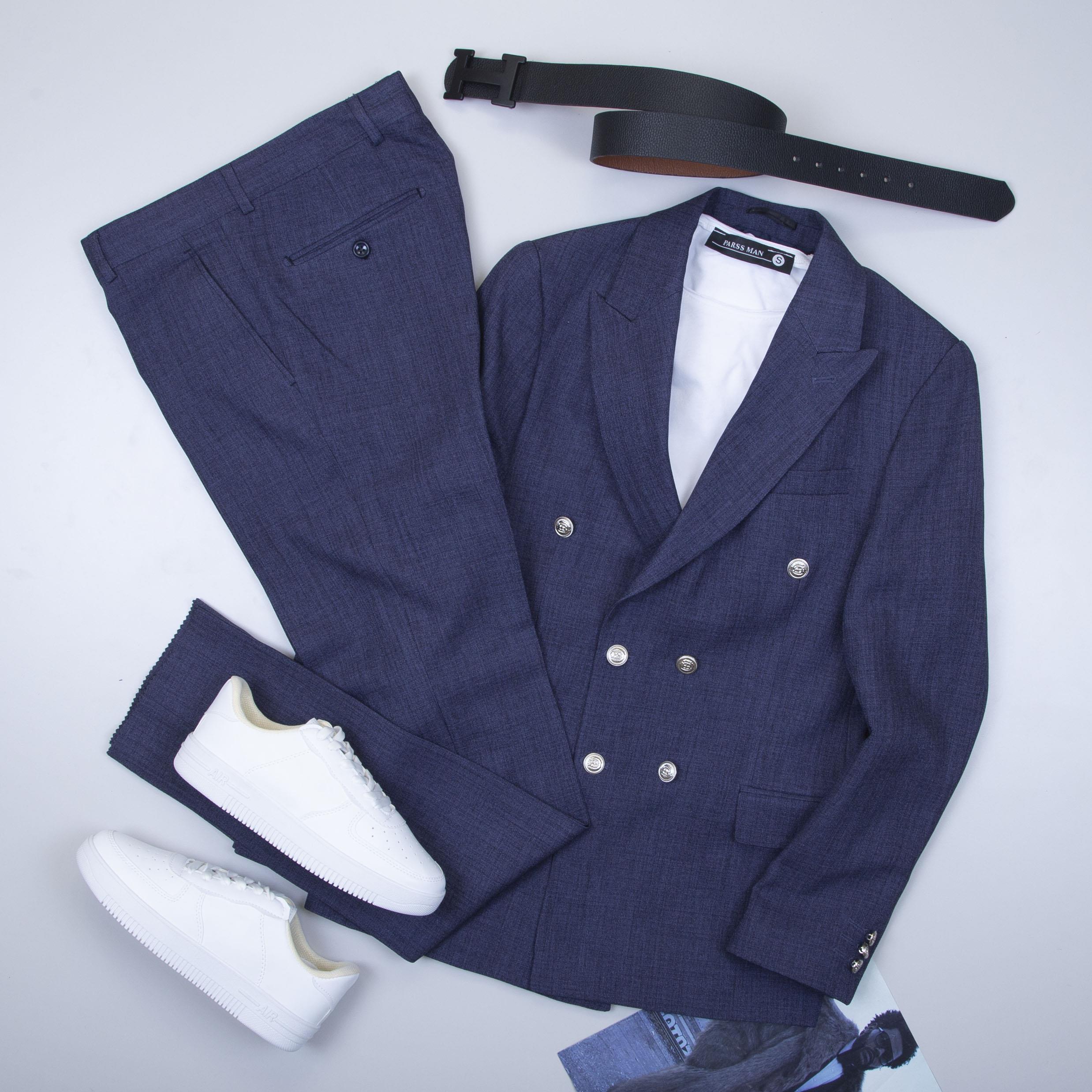 Lacivert Kruvaze Takım Elbise Kombini