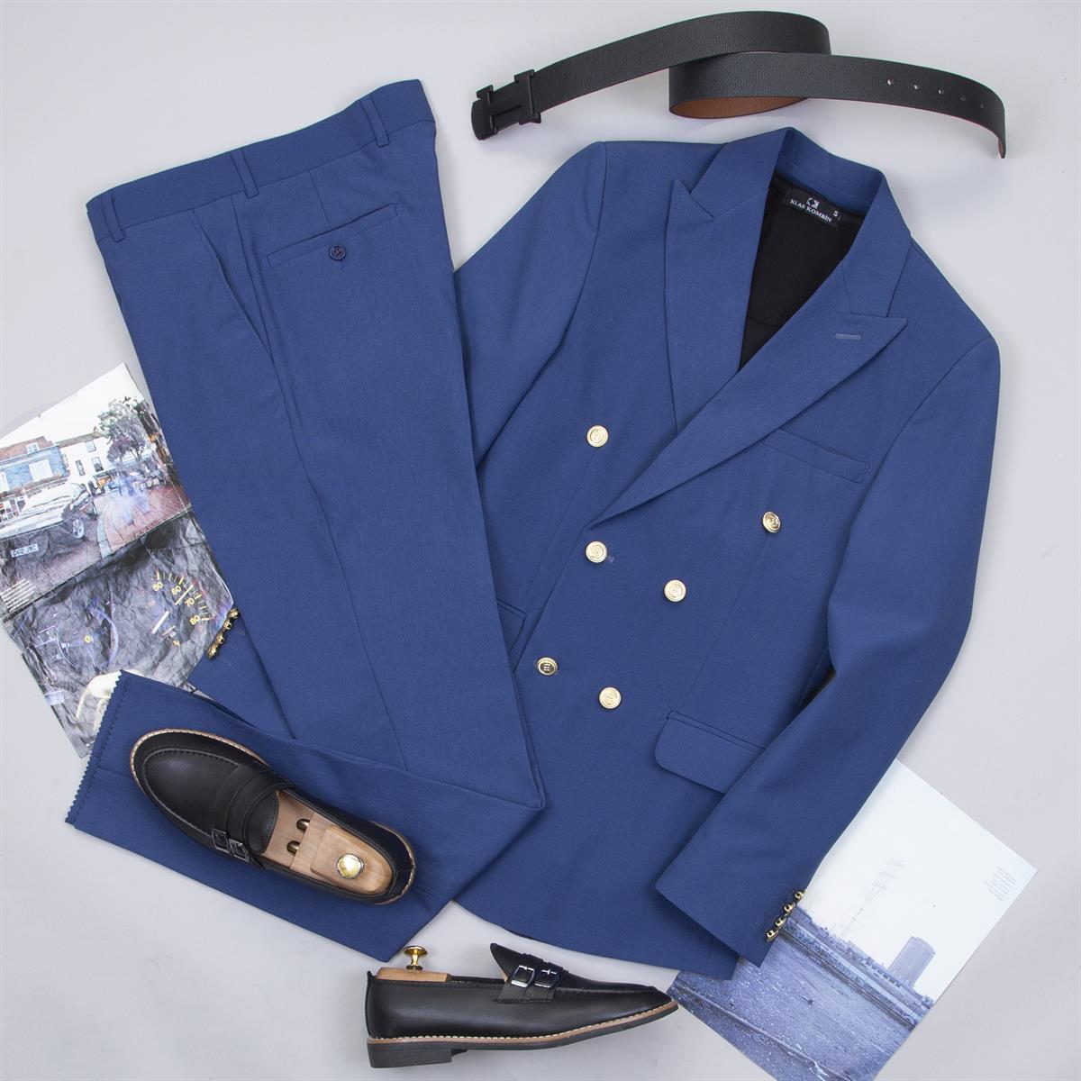 Lacivert Kruvaze Takım Elbise Kombini