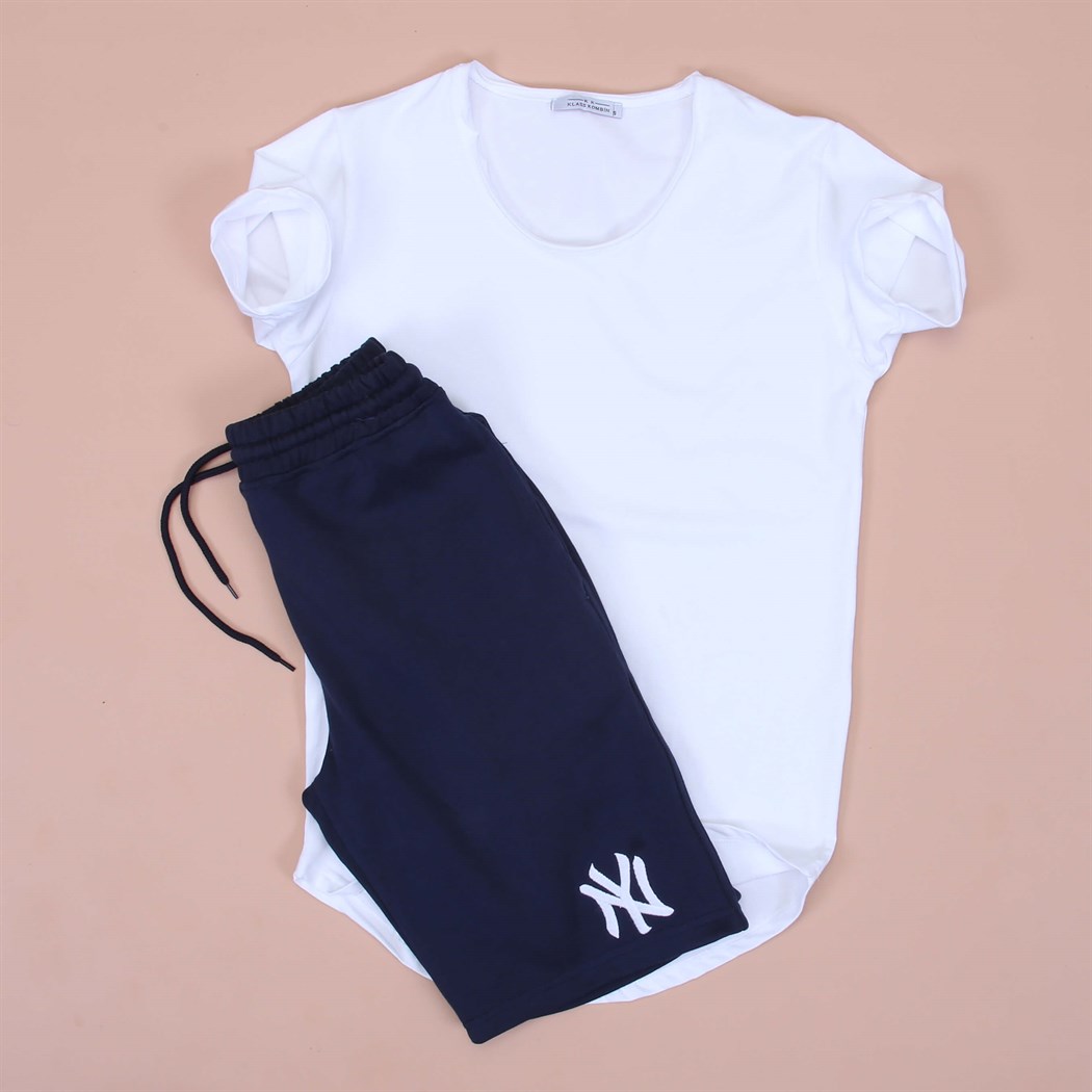 Lacivert Sort Basic Tshirt kombini