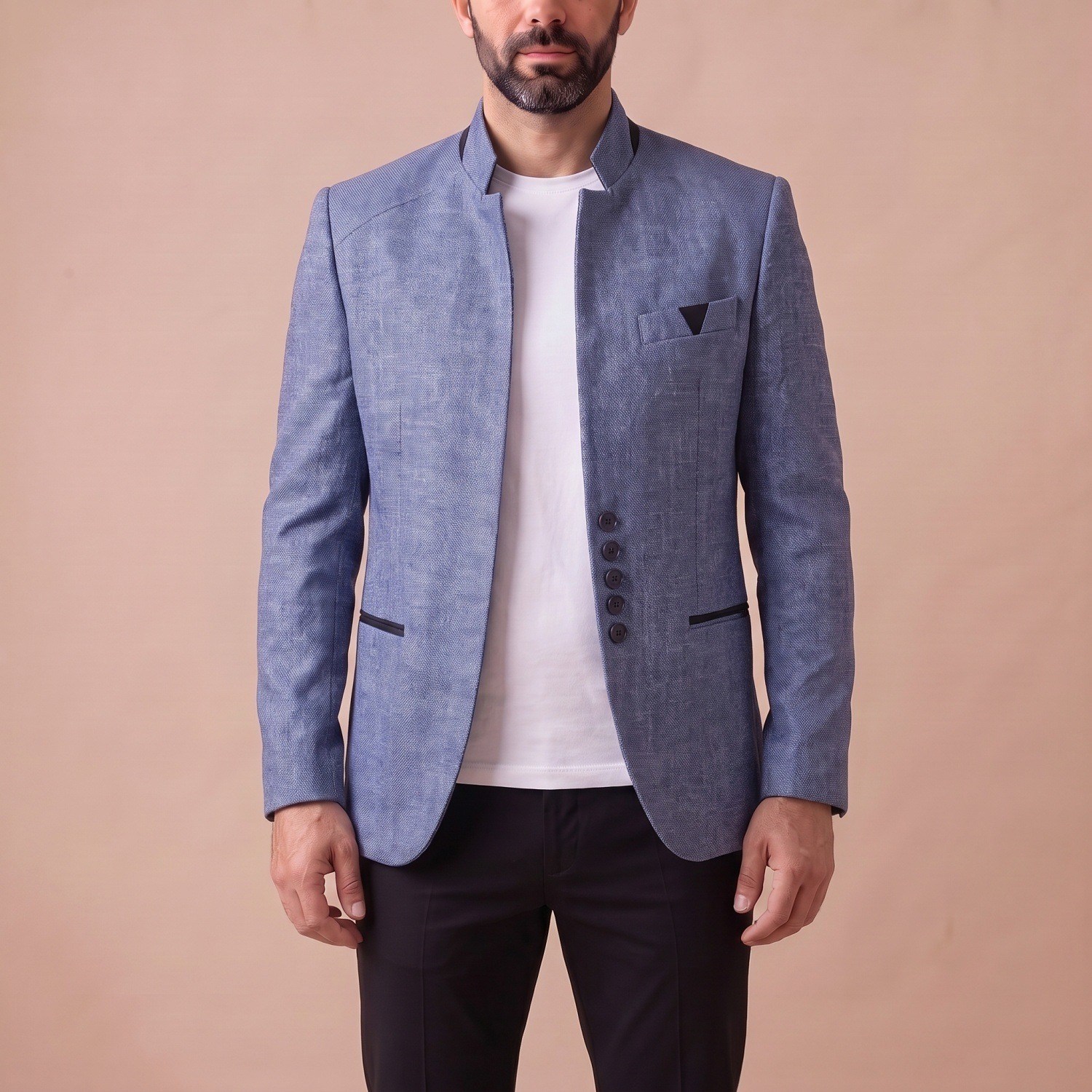 Mavi Dik Yaka Blazer Ceket Erkek