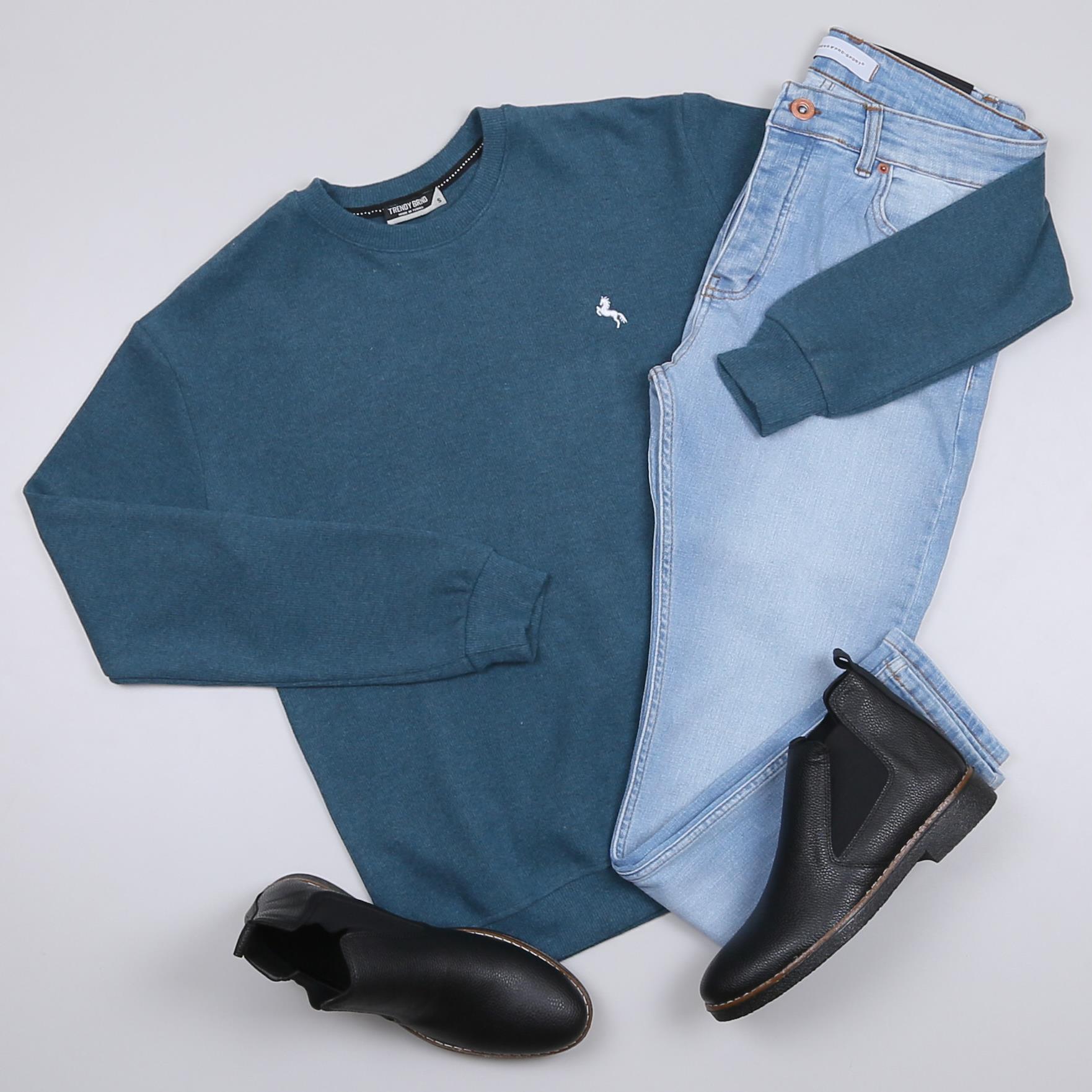 Mavi Kazak Kot Pantolon Bot Kombini