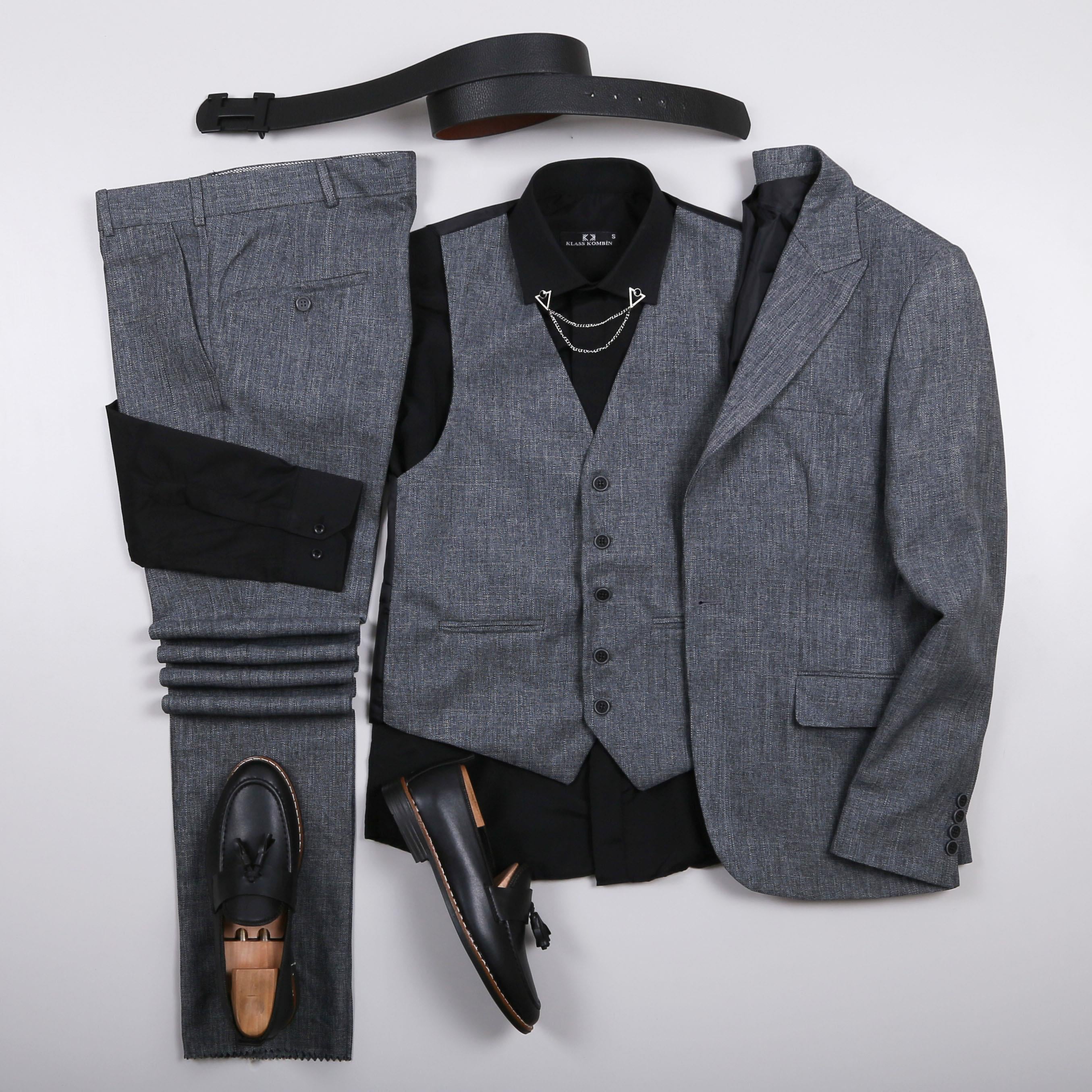 Mavi Takım Elbise Kombini