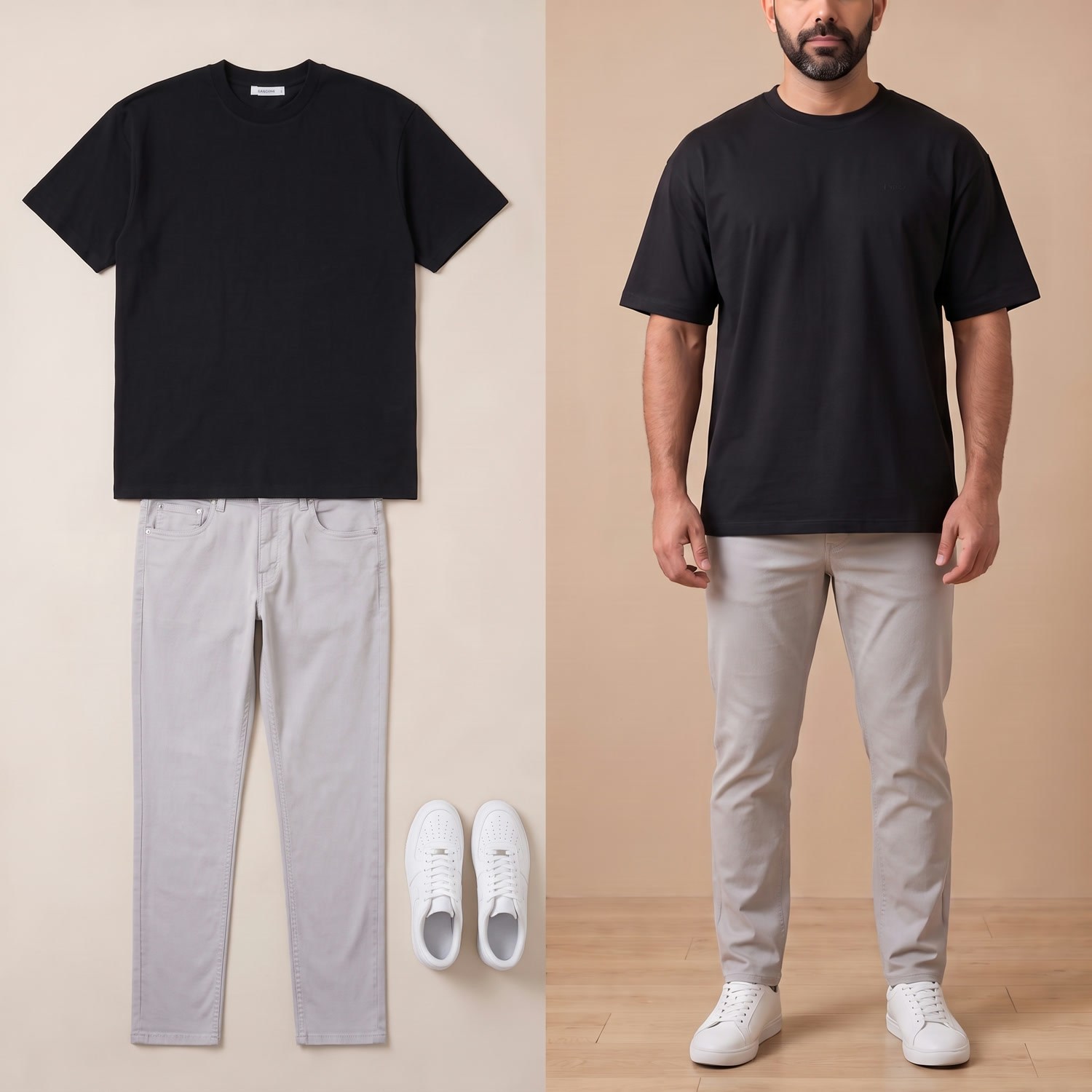 Oversize Basic Tişört Kombini