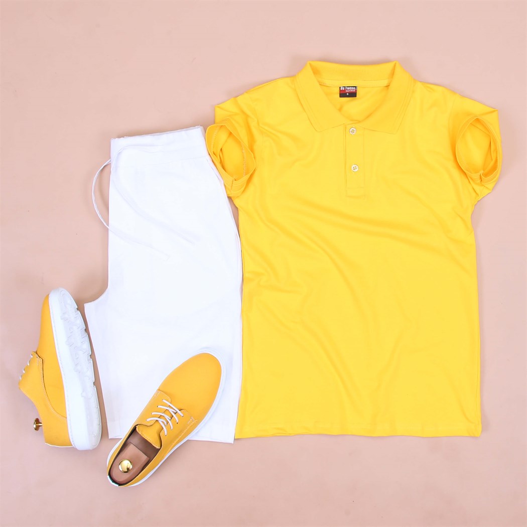 Polo Yaka T-Shirt Keten Şort Klasik Ayakkabı 
