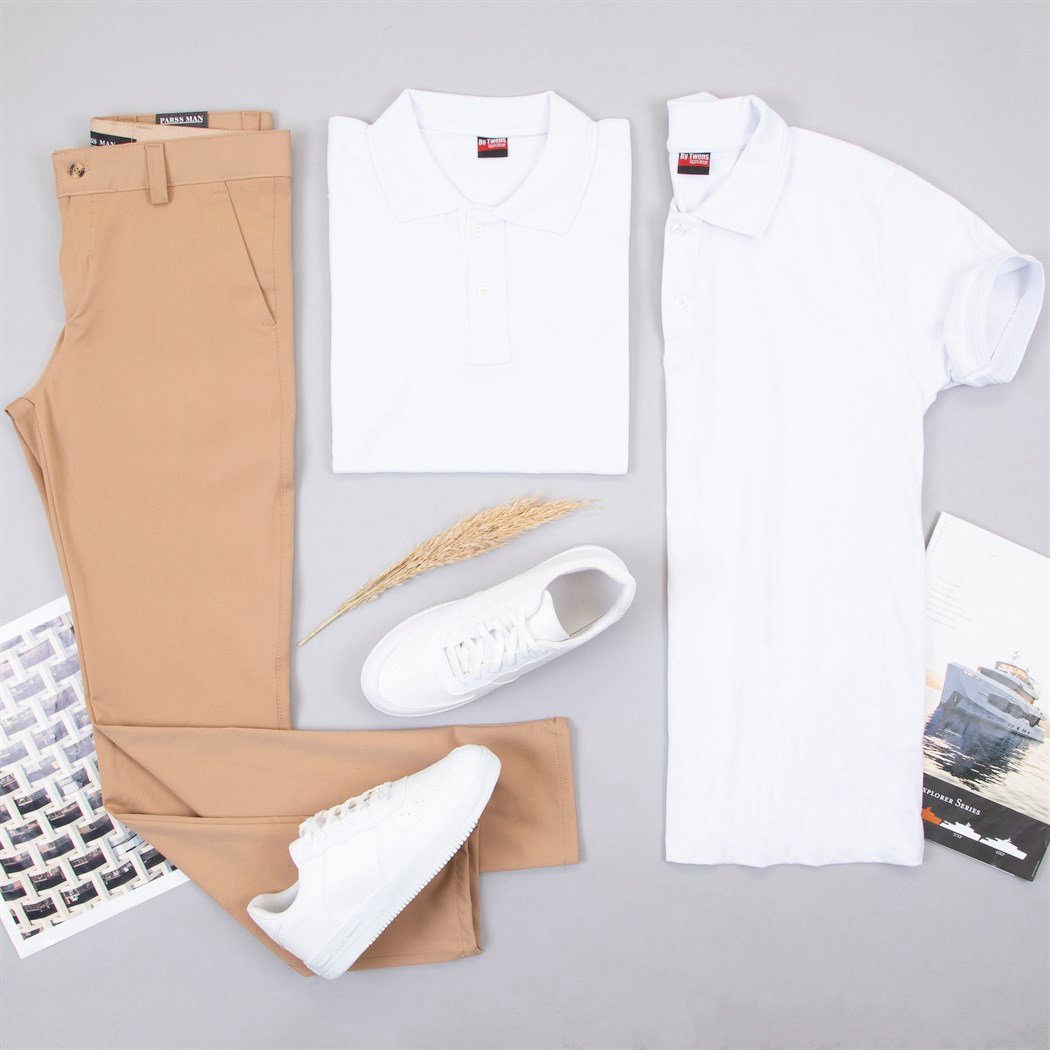 Polo Yaka Tişört Pantolon Ayakkabı Kombin