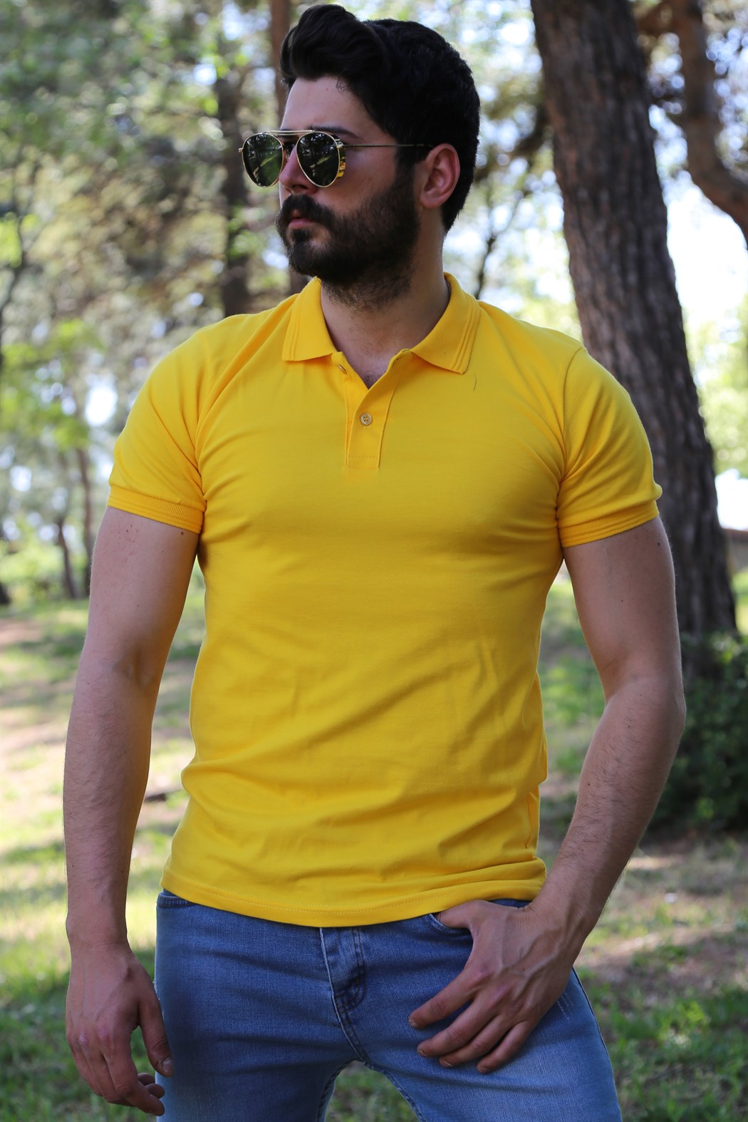 Sarı Polo Yaka Tshirt