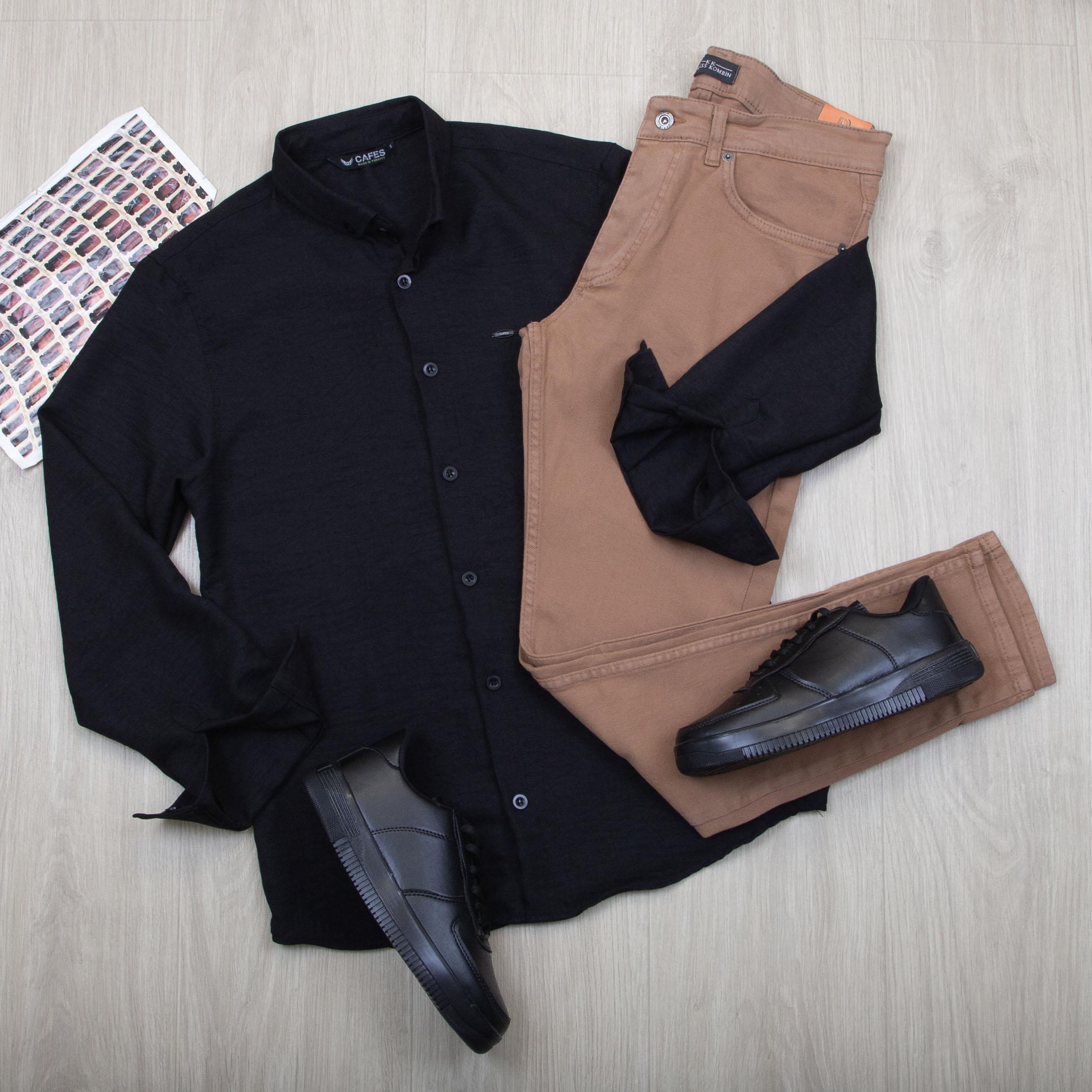 Siyah Gömlek Pantolon Ayakkabı Kombin