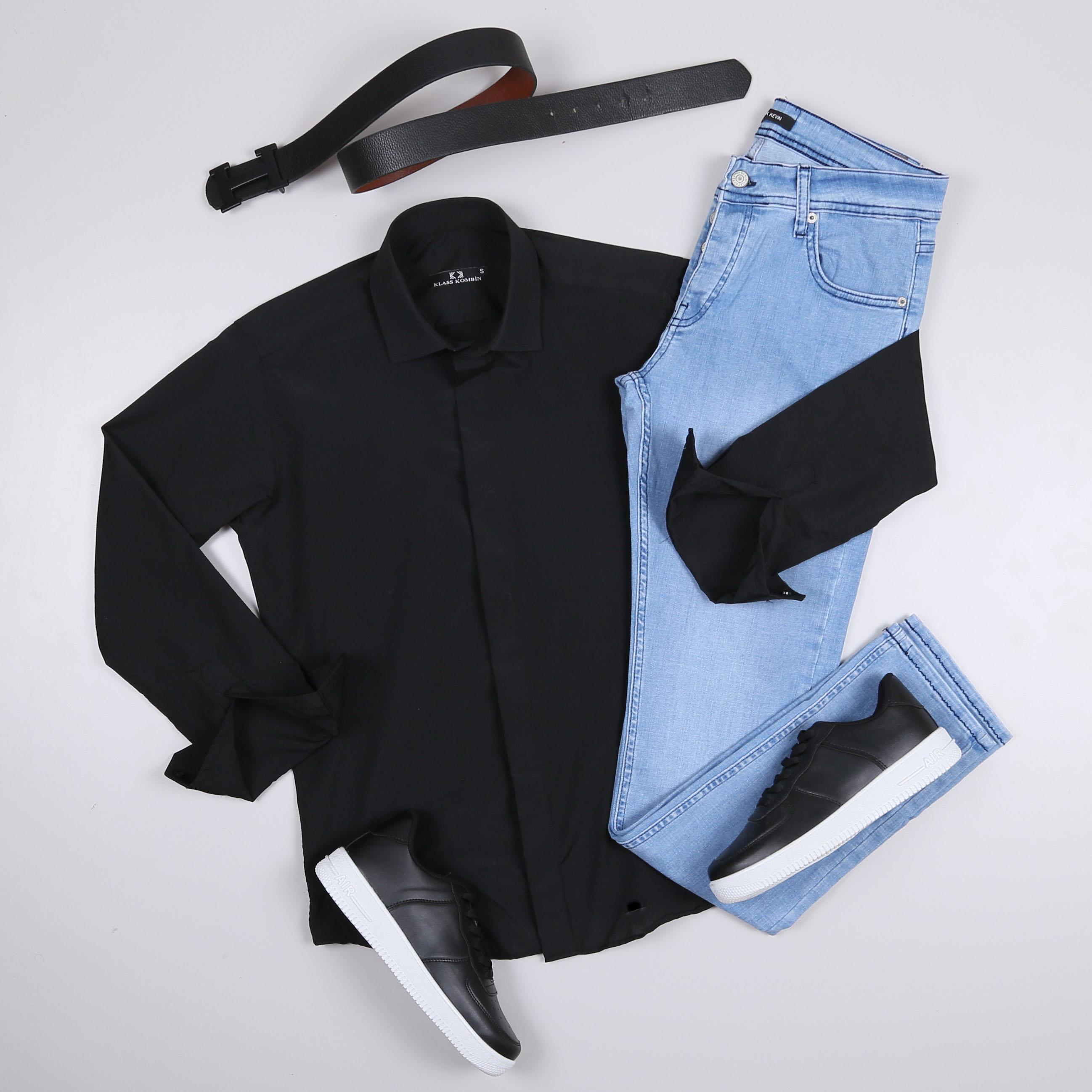 Siyah Gömlek Pantolon Ayakkabı Kombin