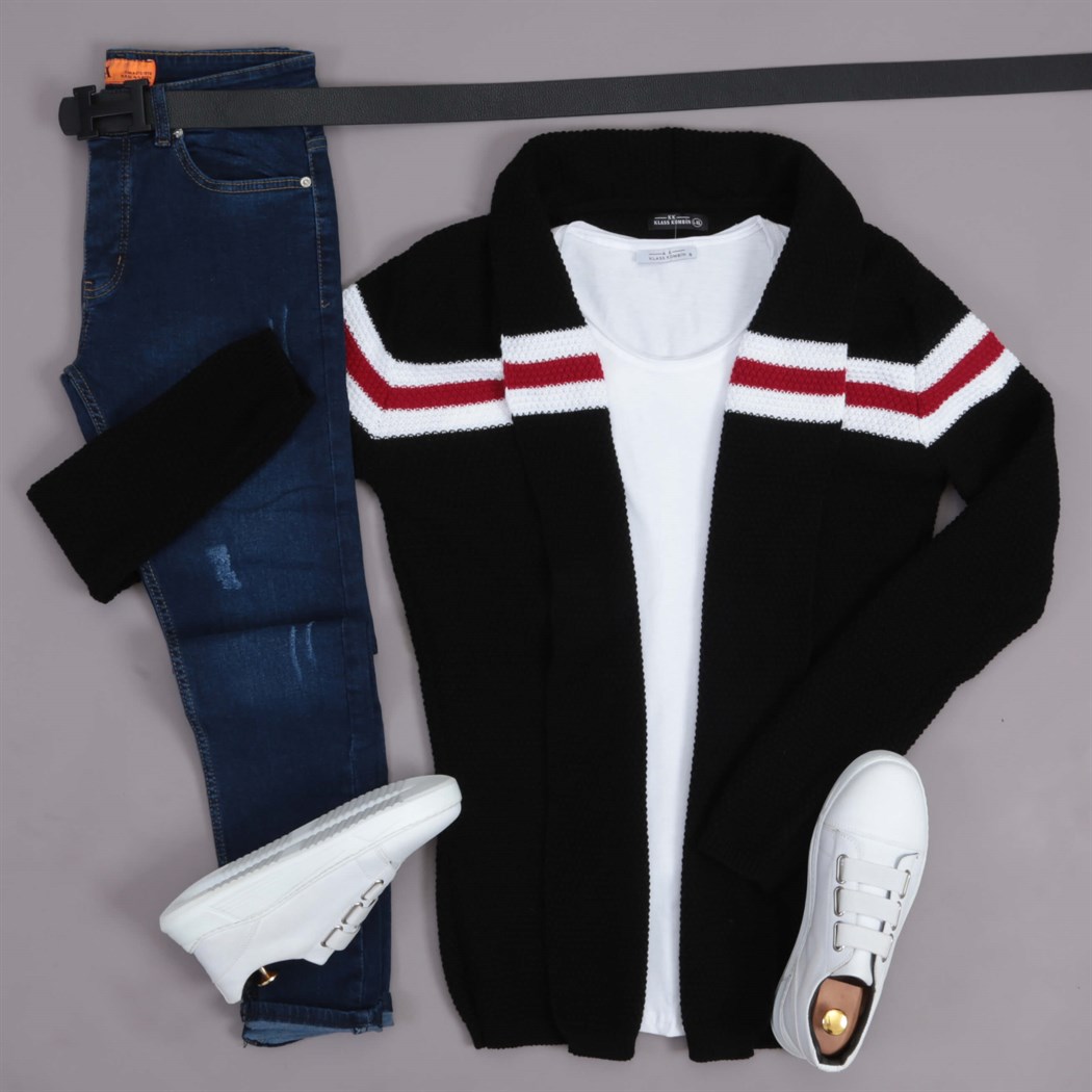 Siyah Hırka Pantolon Ayakkabı Kombini