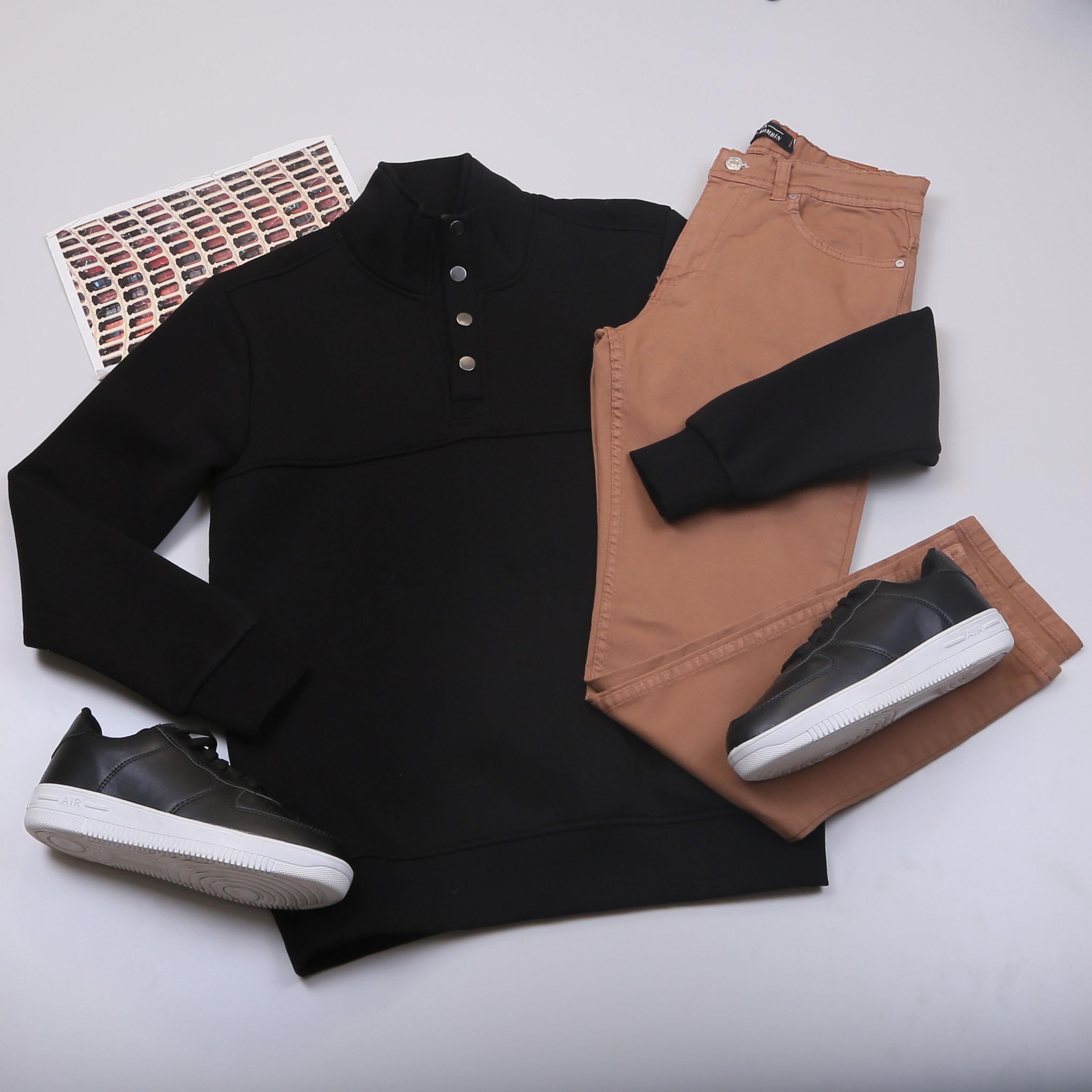 Siyah Sweat Pantolon Ayakkabı Kombin