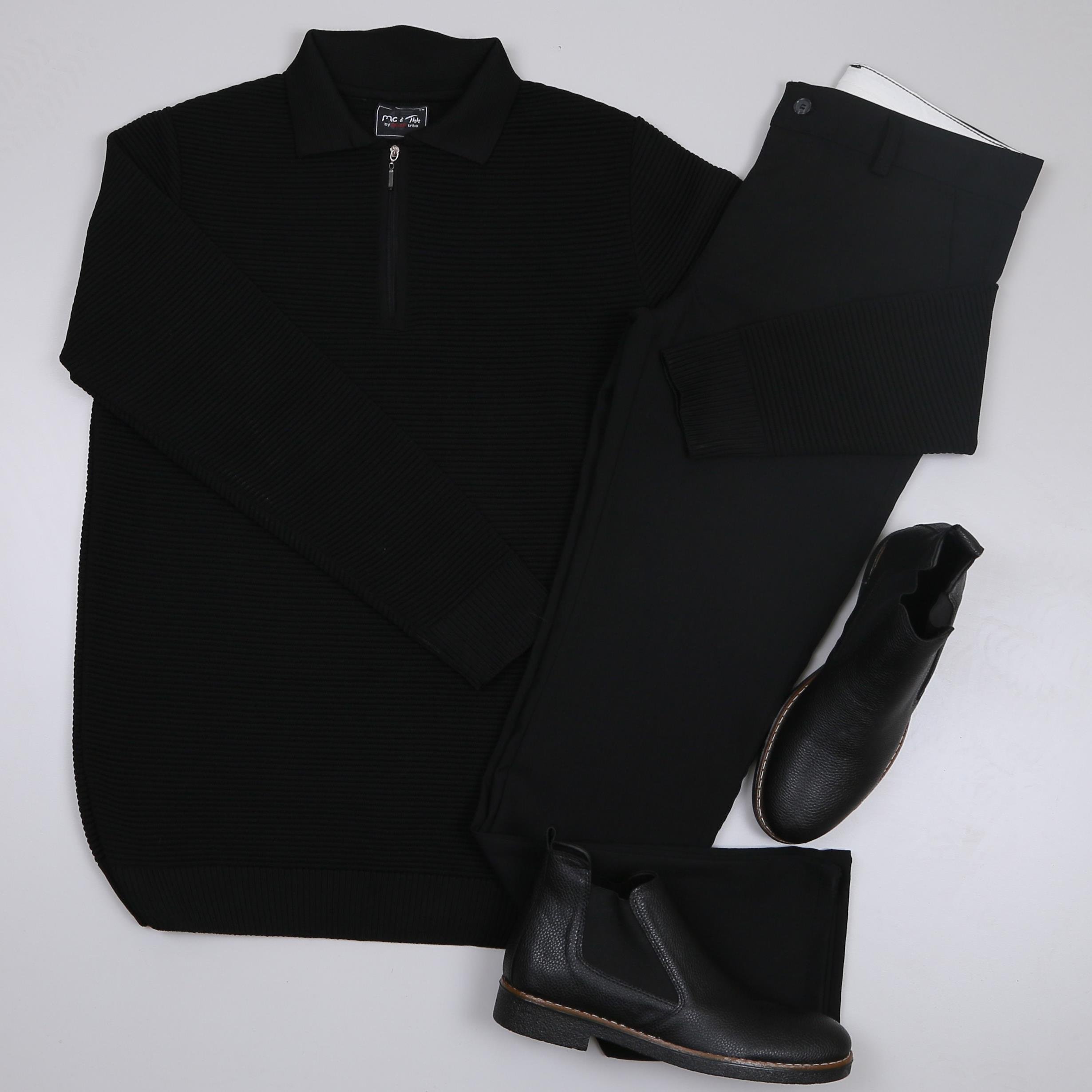 Siyah triko Kazak Siyah  kumaş Pantolon