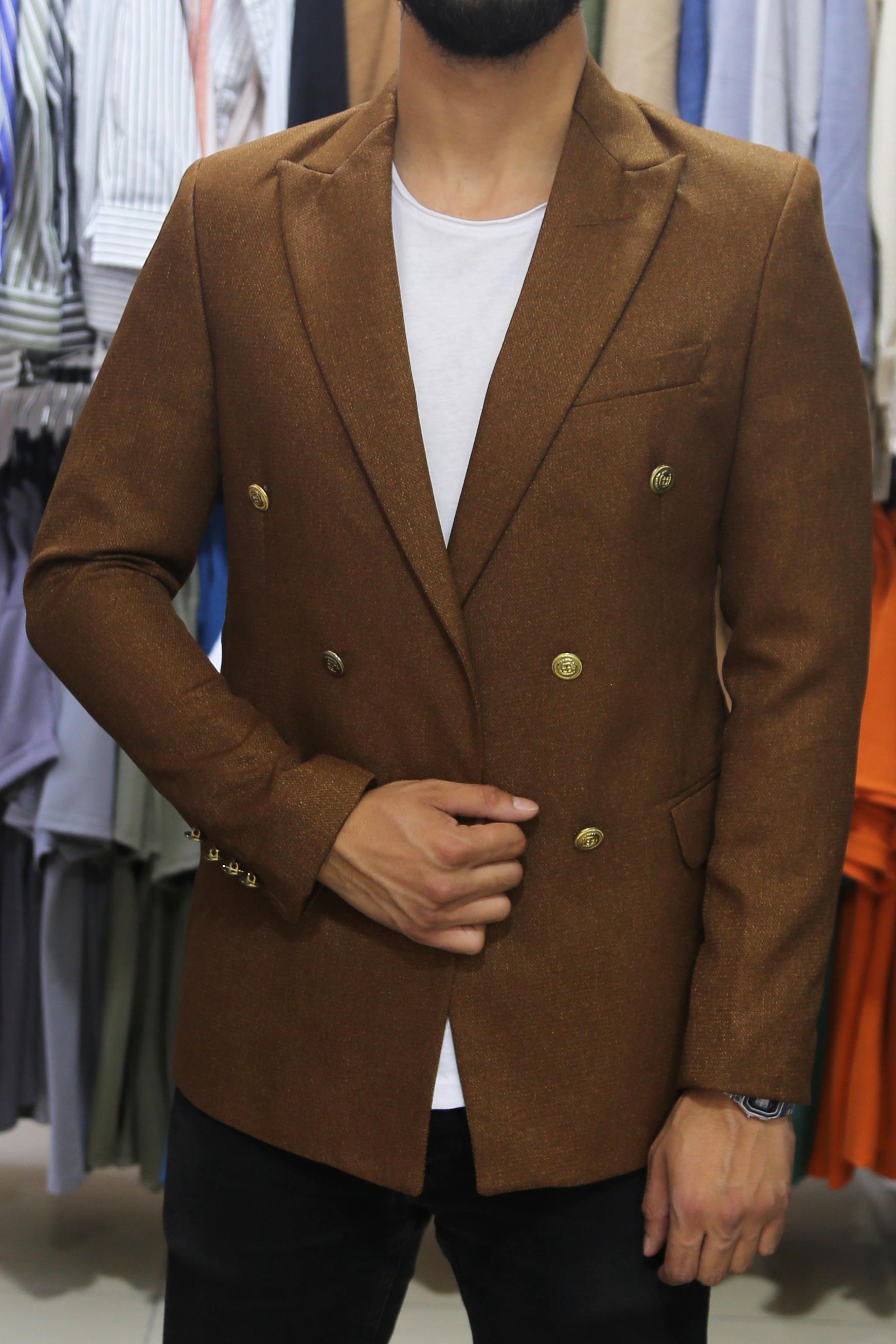 Taba Kruvaze Blazer Ceket