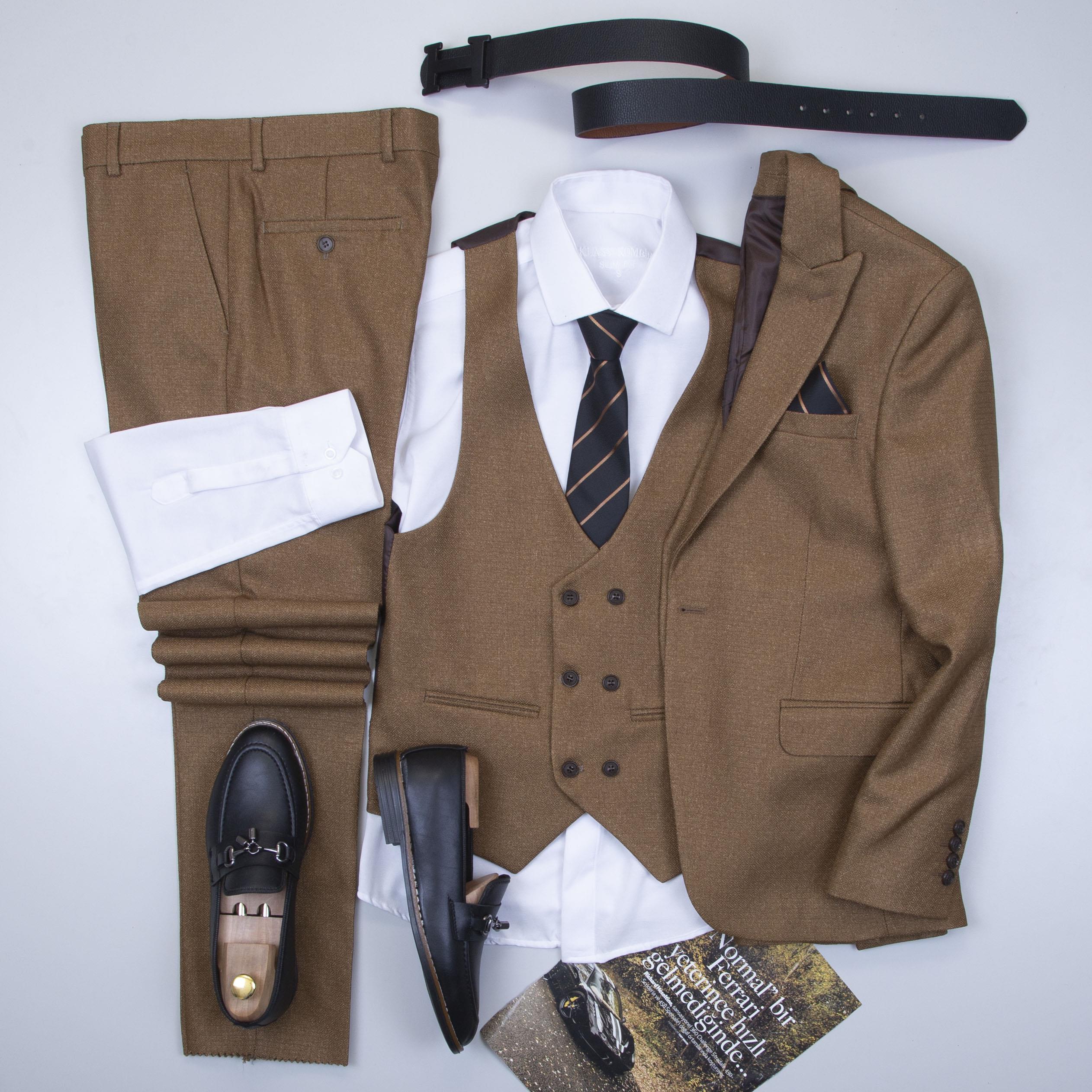 Taba Takım Elbise Kombini