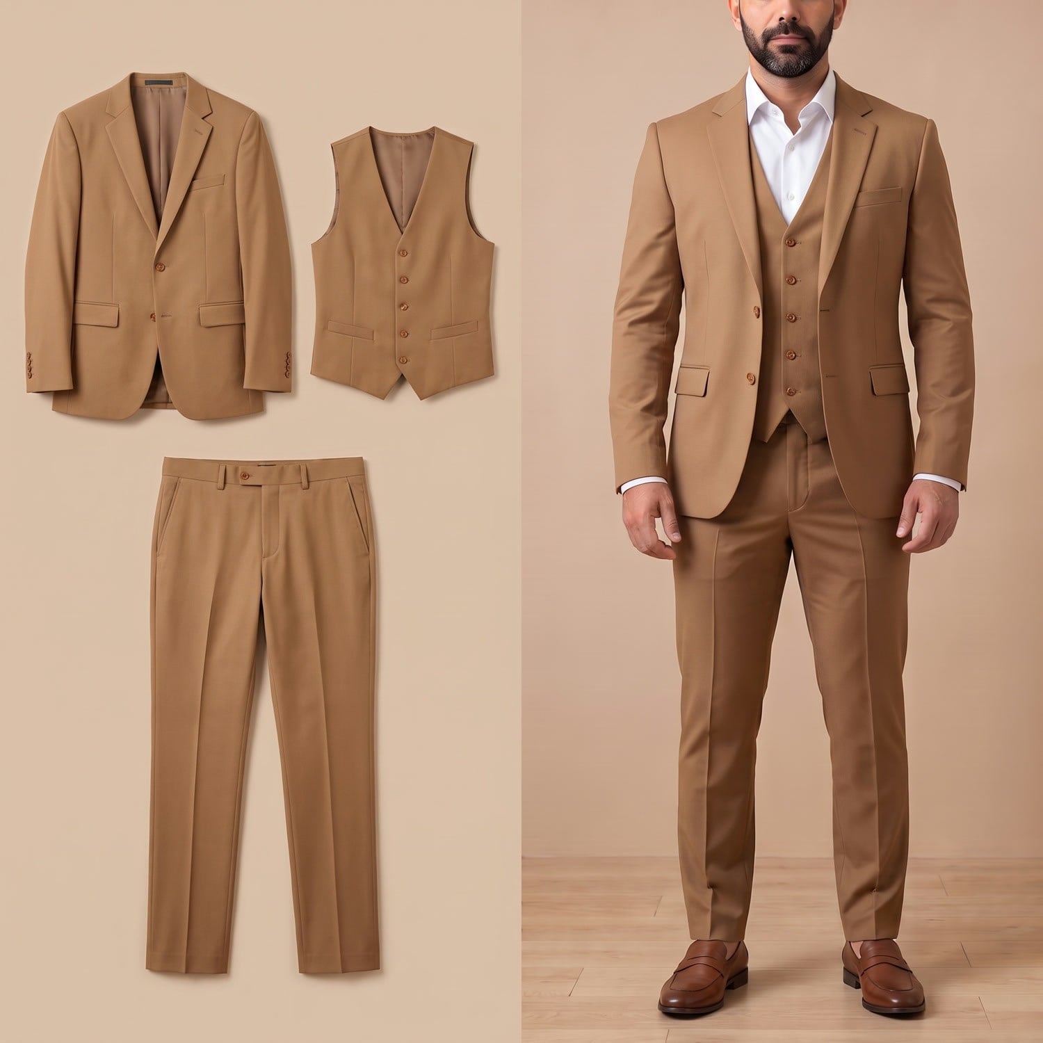 Yelek Ceket Pantolon 3'lü Set