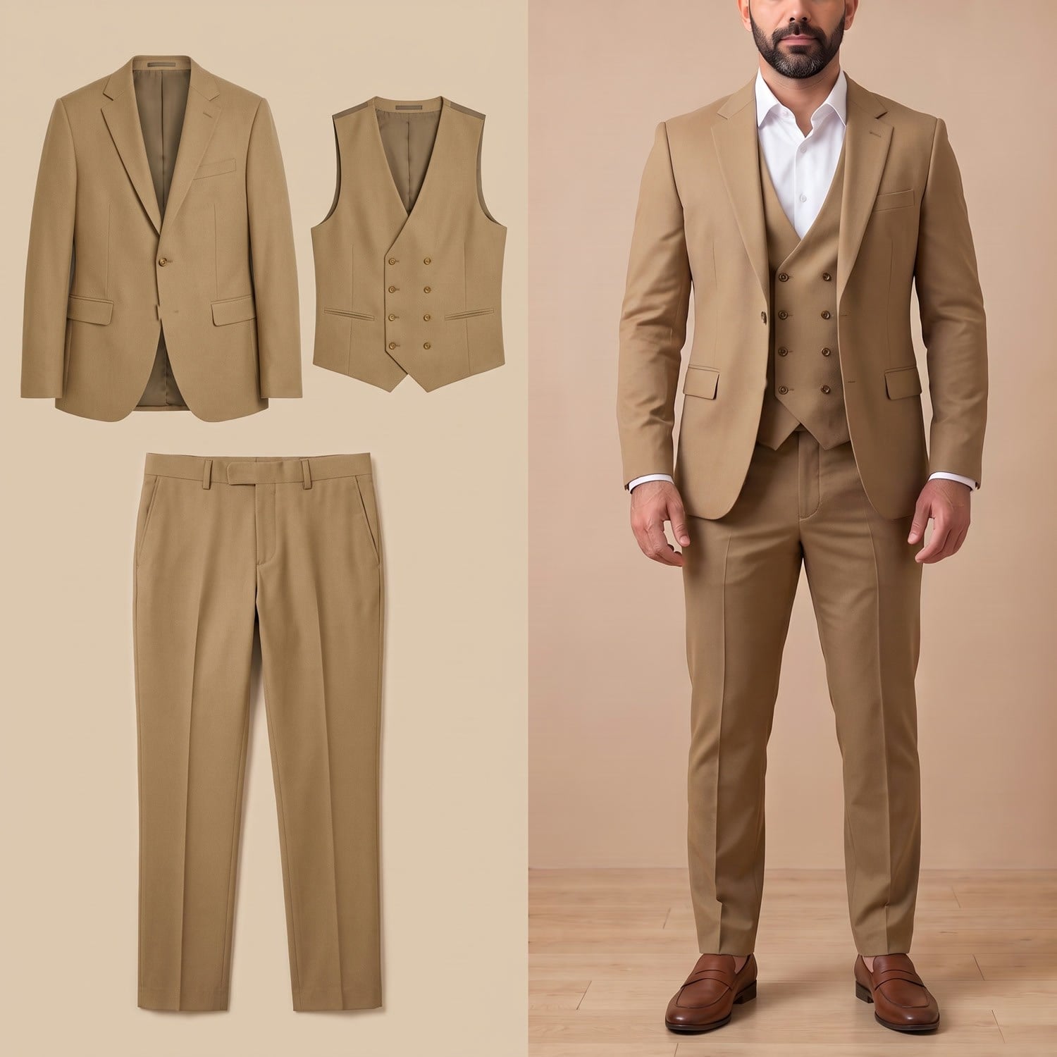 Yelek Ceket Pantolon 3'lü Set