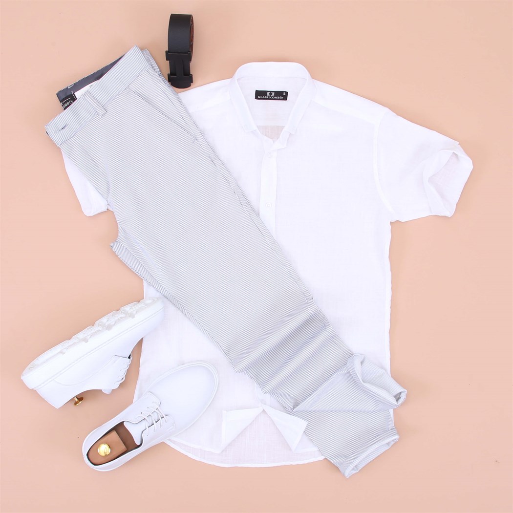 Yeni Sezon Gömlek Kumaş Pantolon Klasik Ayakkabı Kombini 