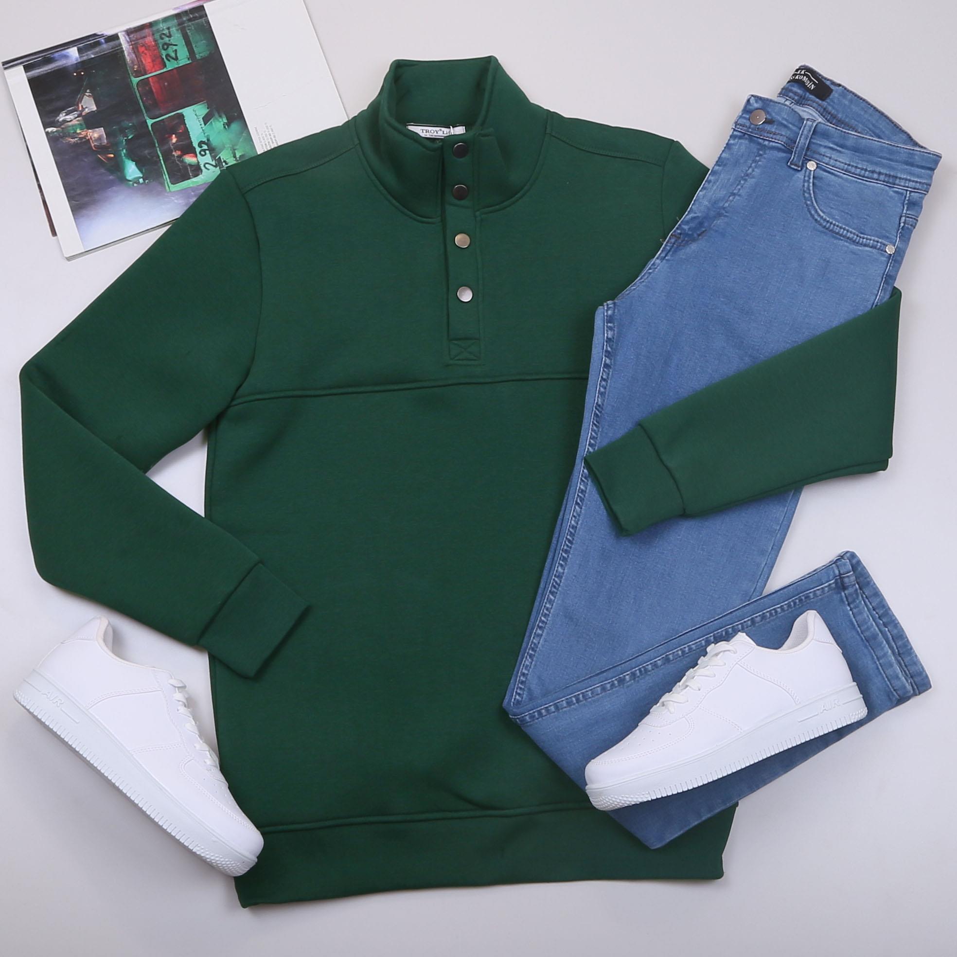 Yeşil Sweat Pantolon Ayakkabı Kombin