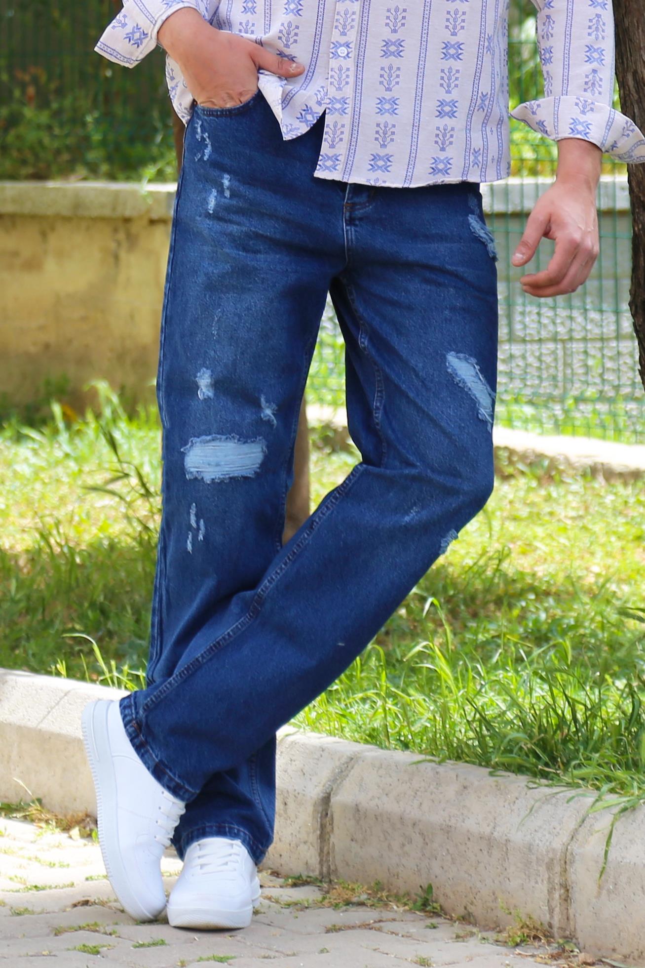 Yırtıklı Baggy Kot Pantolon