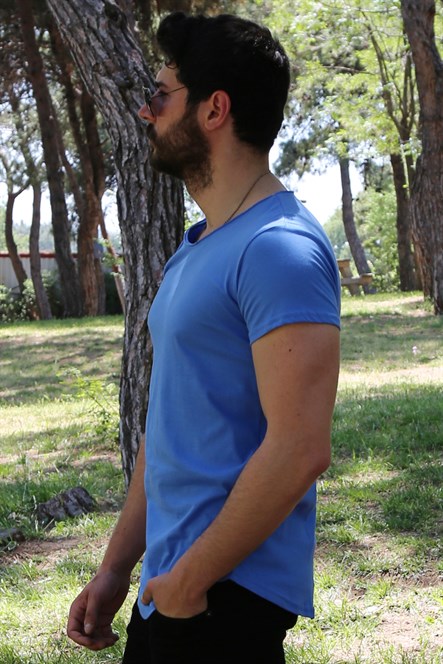 Mavi Oval Kesim Basic Tshirt